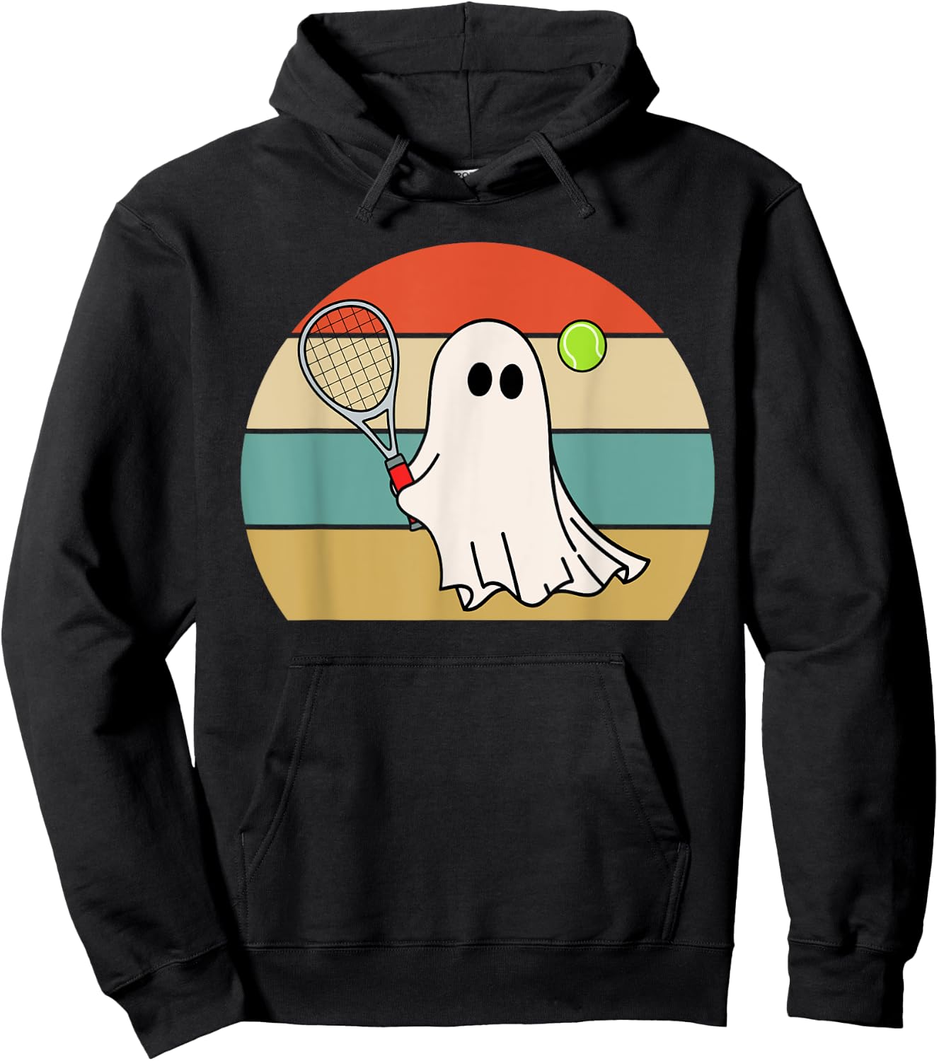 Funny Ghost Playing Tennis Lover Women, Halloween Hoodie - Hoodie | Black