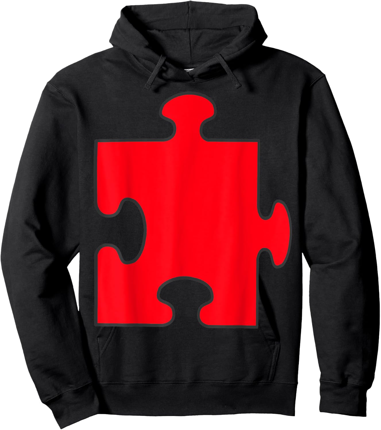 Halloween Group Couple Costumes - Red Puzzle Piece Costume Hoodie - Hoodie | Black