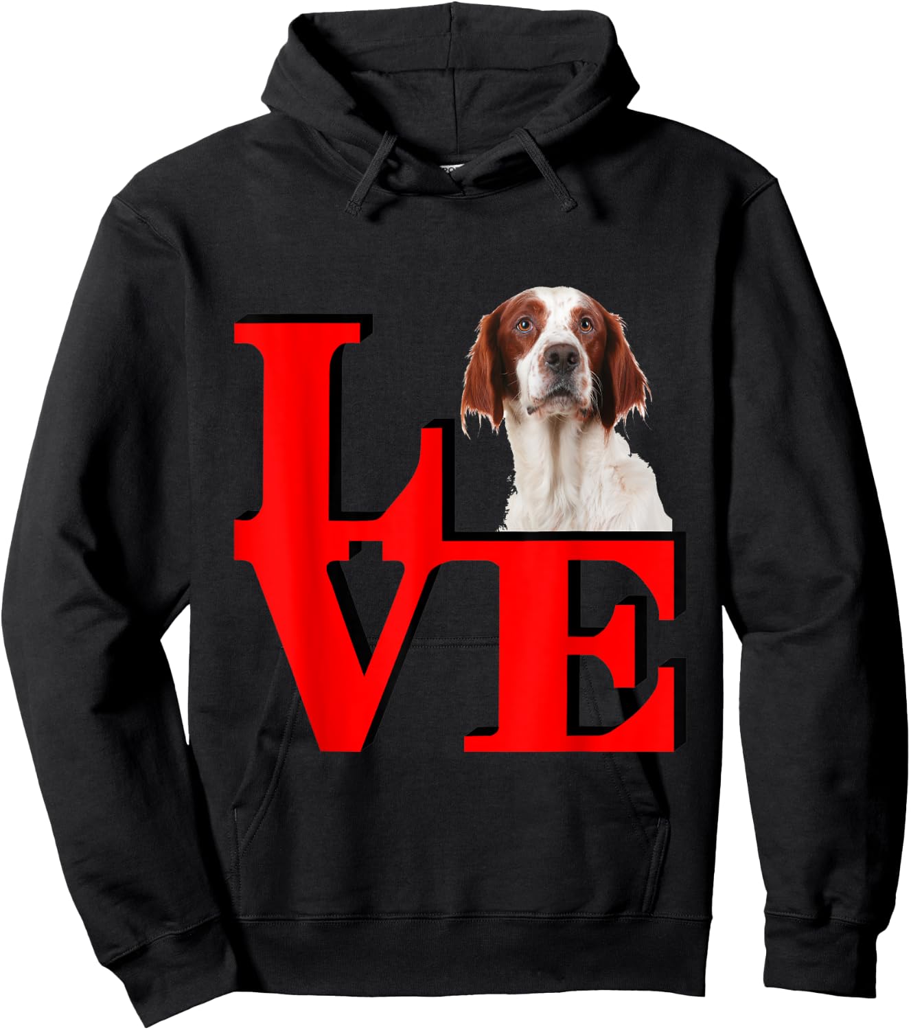 My Red and White Irish Setter Love Park Hoodie - Hoodie | Black
