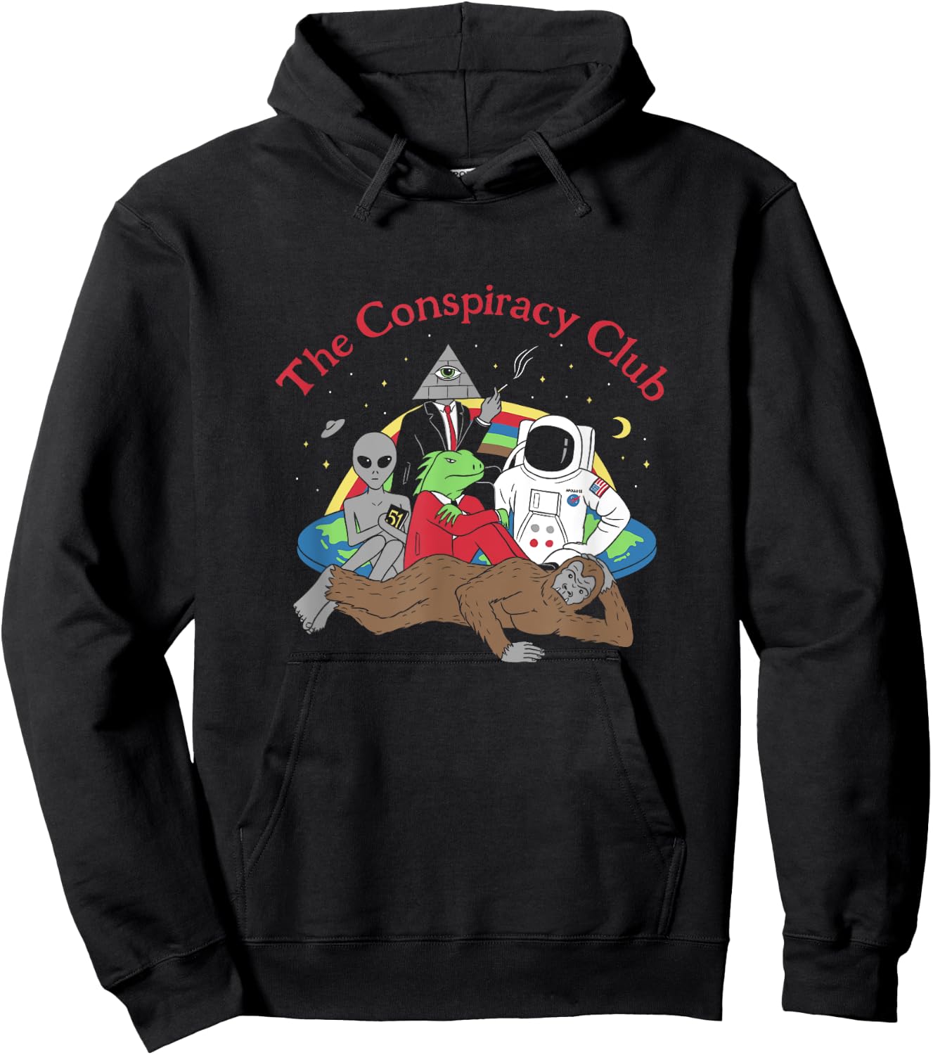 The Conspiracy Club Funny Parody Hoodie - Hoodie | Black