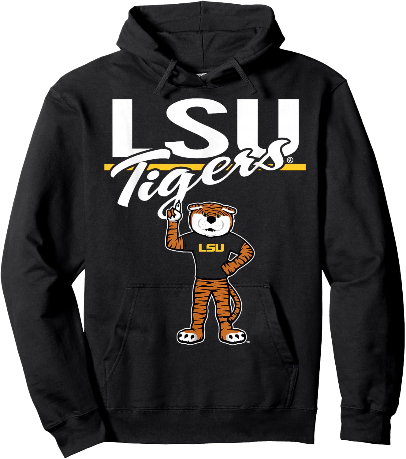 LSU Tigers Mascot Purple Officially Licensed Hoodie - Hoodie | Black