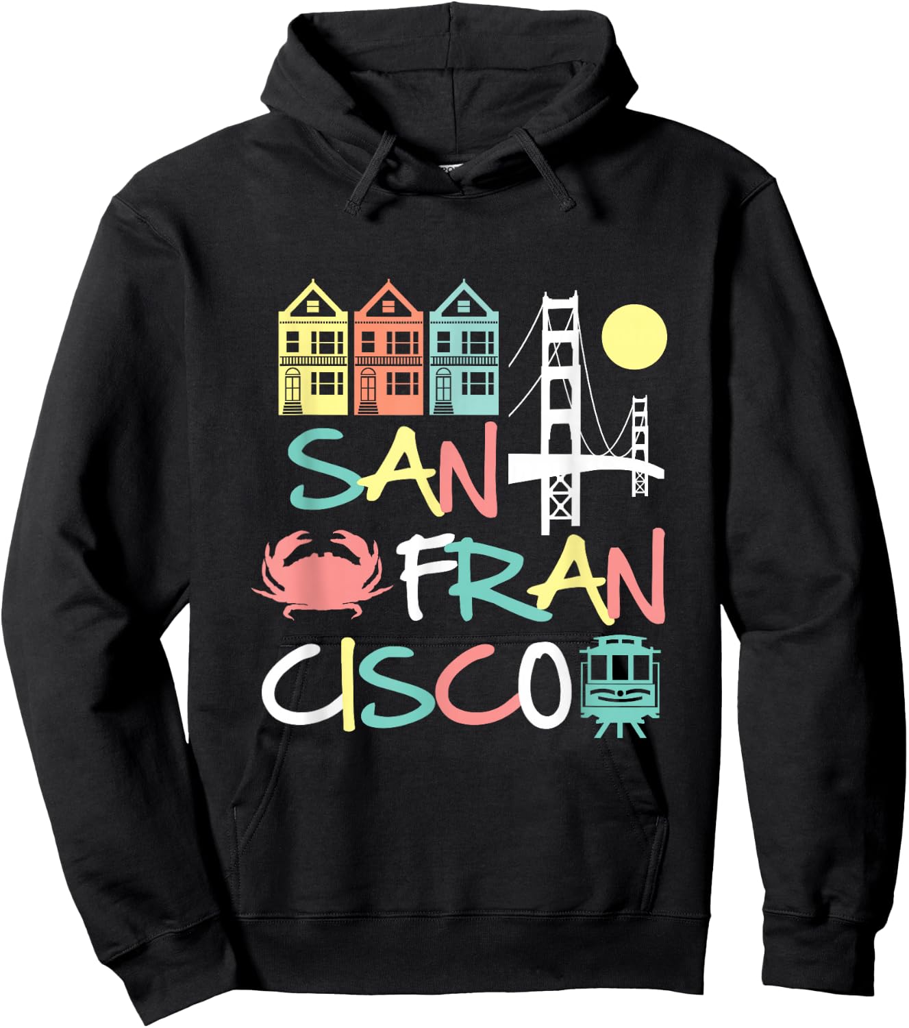 San Francisco Bridge SF Icons Vintage Graphic Dark Hoodie - Hoodie | Black
