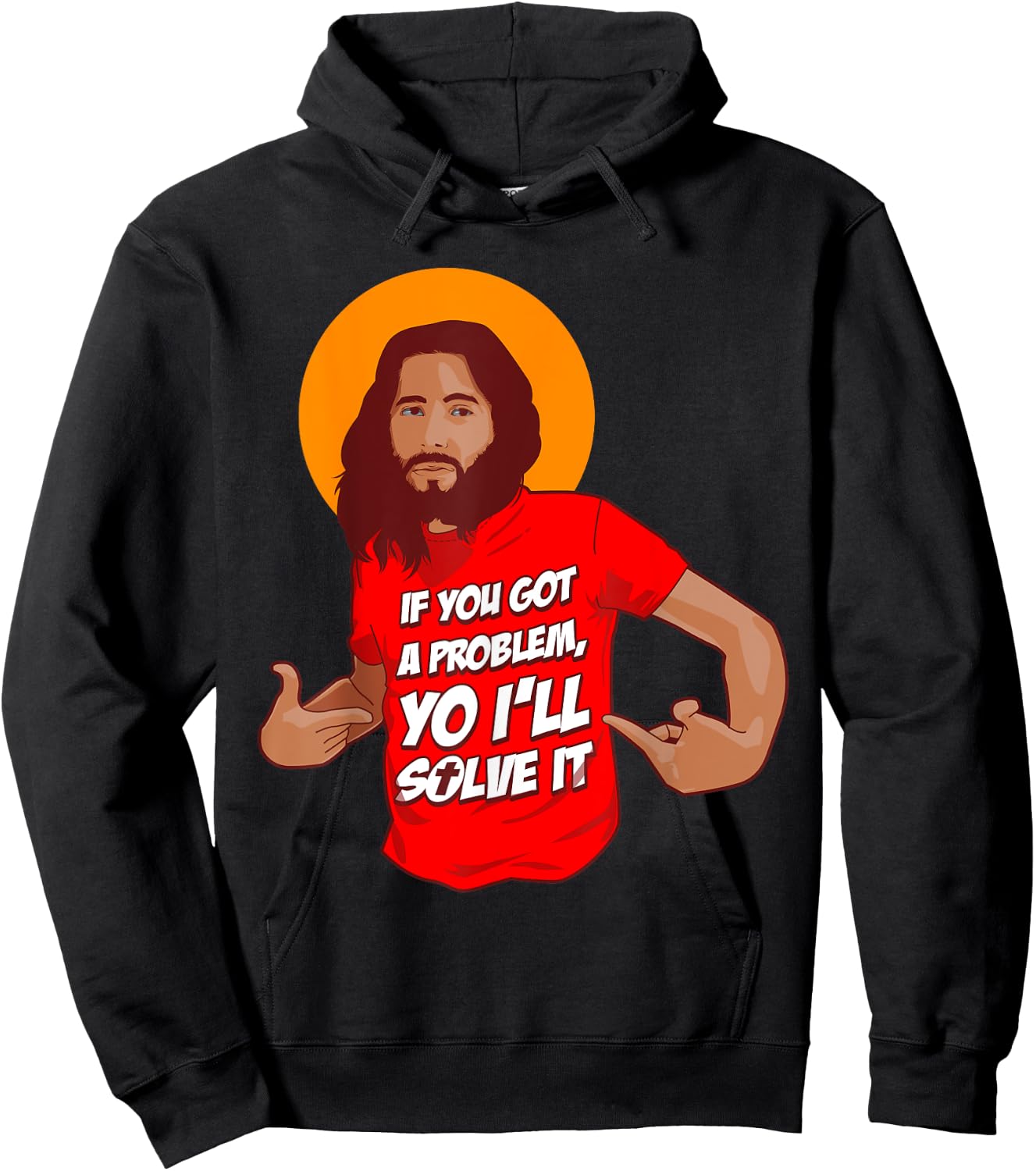 Funny Jesus Christian Meme Yo I'll Solve It Christmas Hoodie - Hoodie | Black