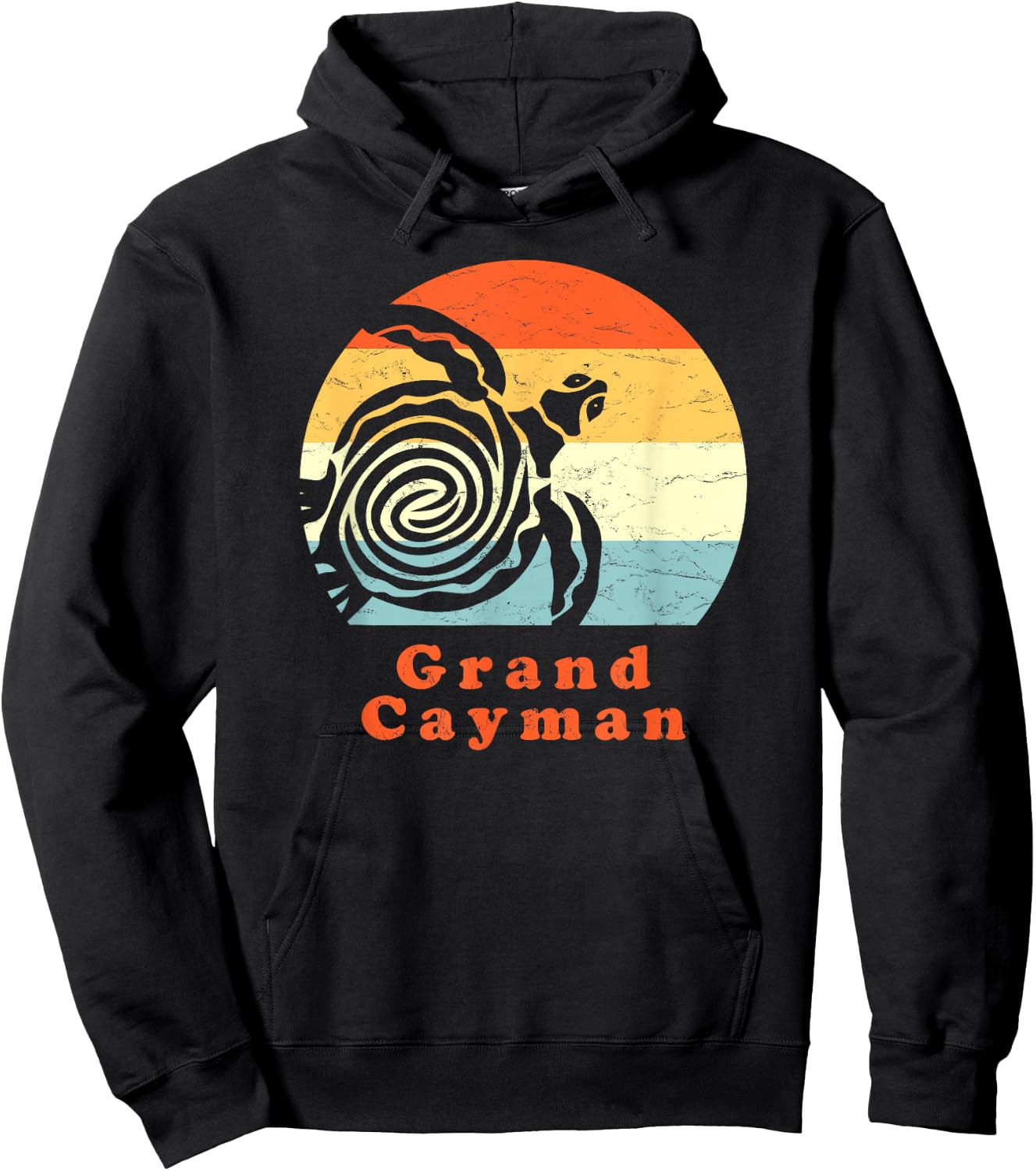 Vintage Retro Grand Cayman Tribal Turtle Sun Vacation Gift Hoodie - Hoodie | Black