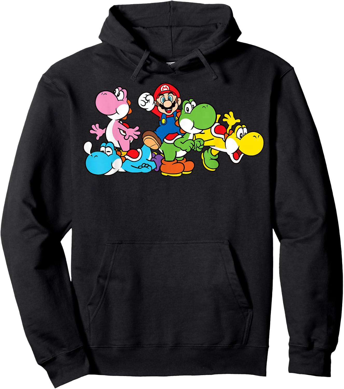 Super Mario Yoshi Ride Group Mashup Hoodie - Hoodie | Black