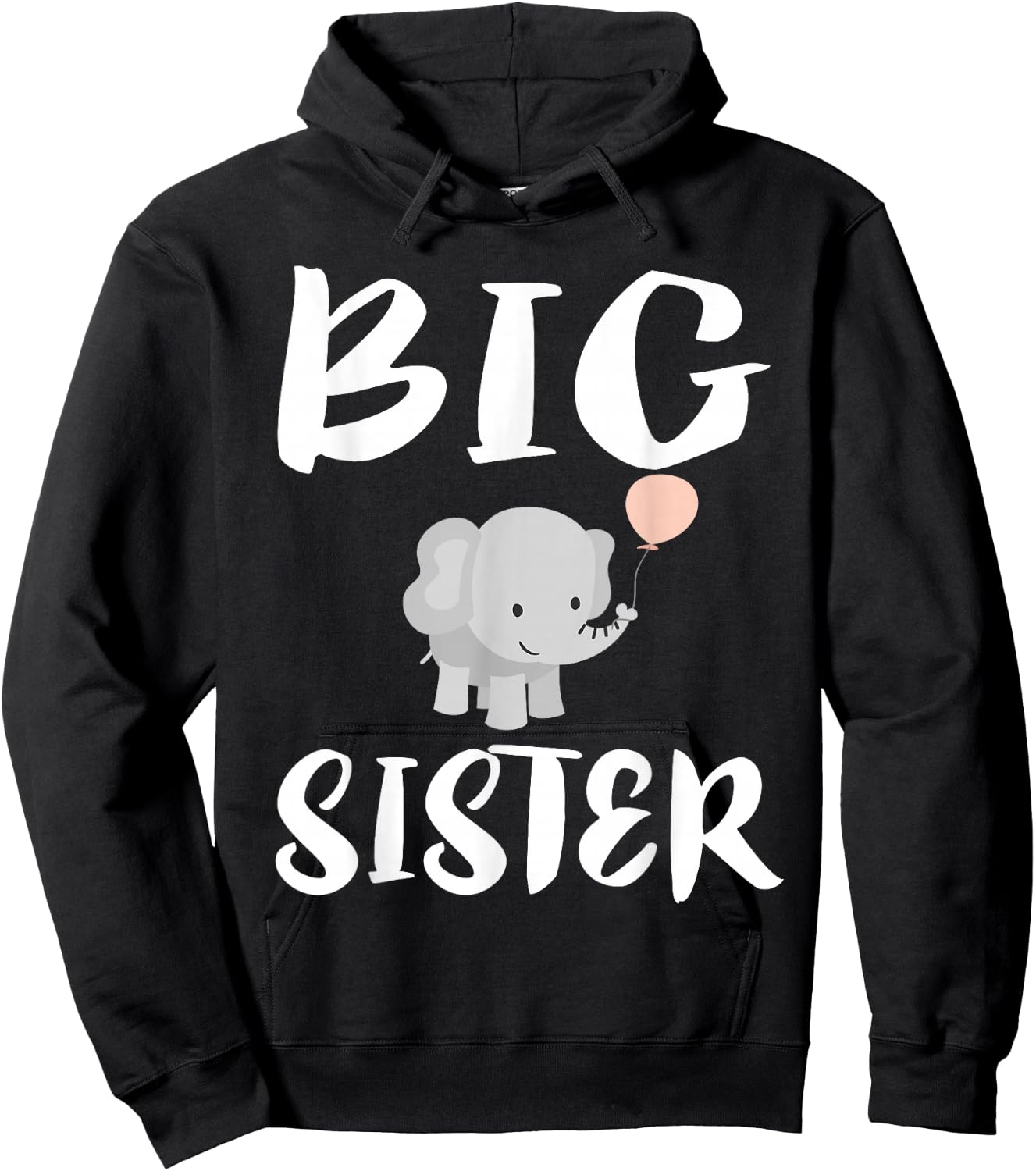 Big Sister Elephant Cute Girl Gift Hoodie - Hoodie | Black