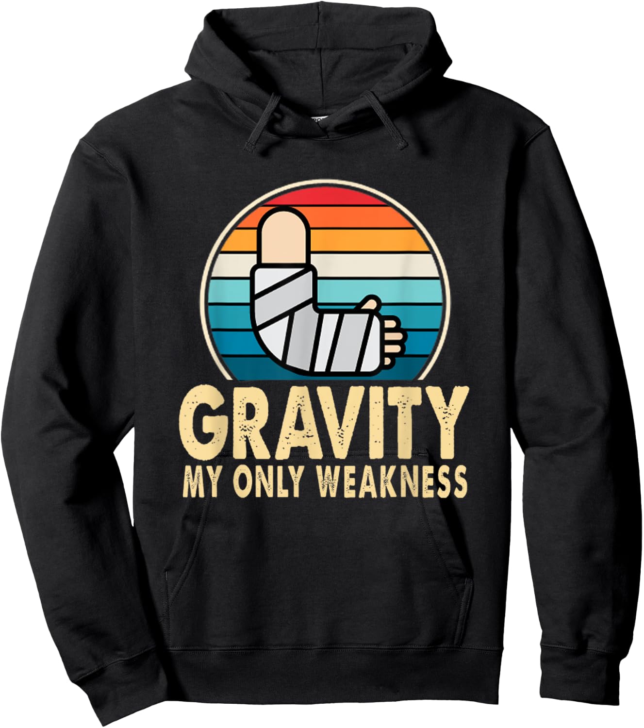 Broken Arm Injured Hand Wrist Elbow Get Well Soon Gift Hoodie - Hoodie | Black