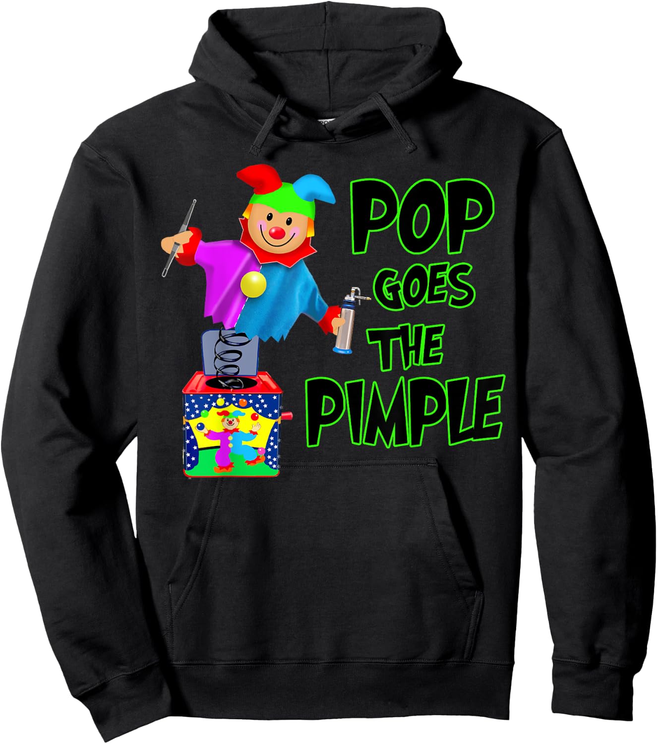 Funny Dermatology Poppers of Pimples | Pop Goes the Pimple Hoodie - Hoodie | Black