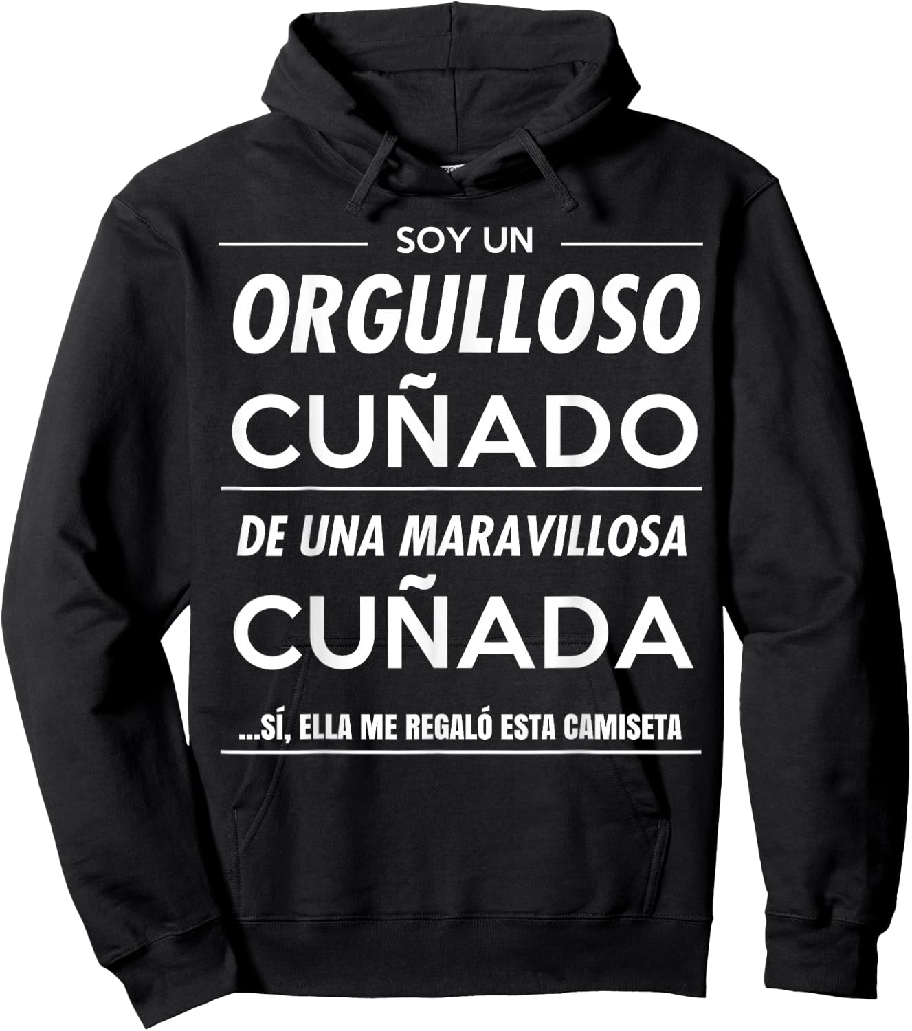 Camisetas de Regalo Brother in Law o Sister in Law Men's Classic Fit Black Letter Print Hoodie - Hoodie | Black