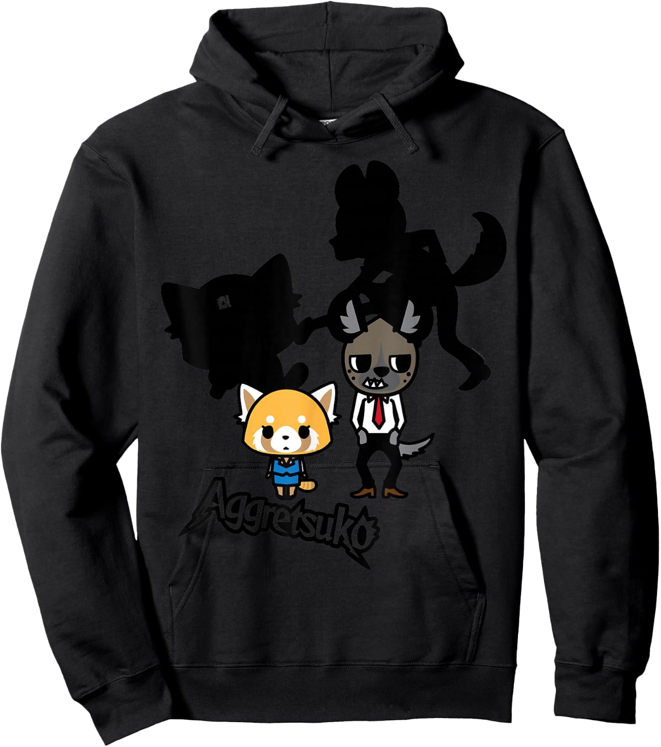 Aggretsuko and Haida Rocker Shadows Shirt Hoodie - Hoodie | Black