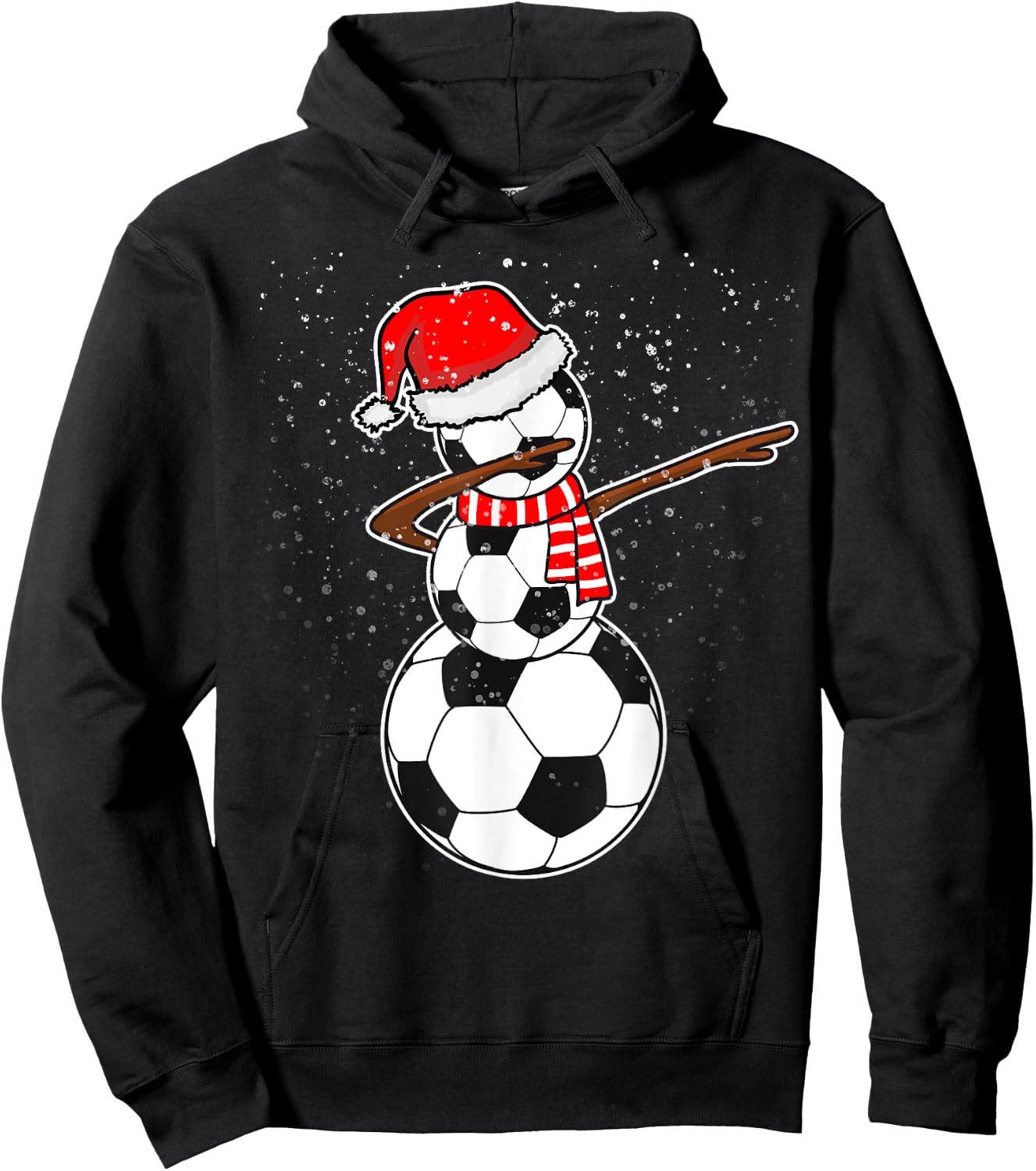 Dabbing Snowman Soccer Shirt Hoodie - Hoodie | Black