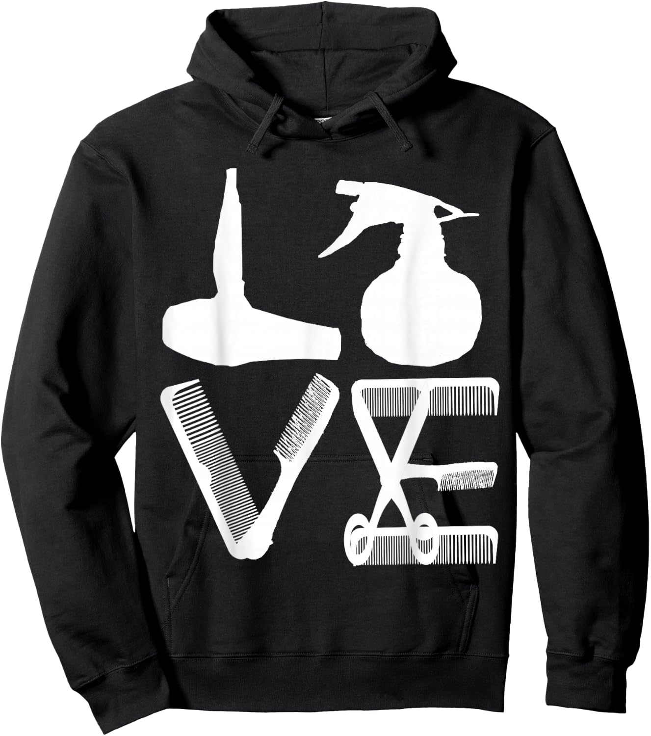 Hairdresser Love Hair Salon Haircutter Hairstylist Barber Hoodie - Hoodie | Black