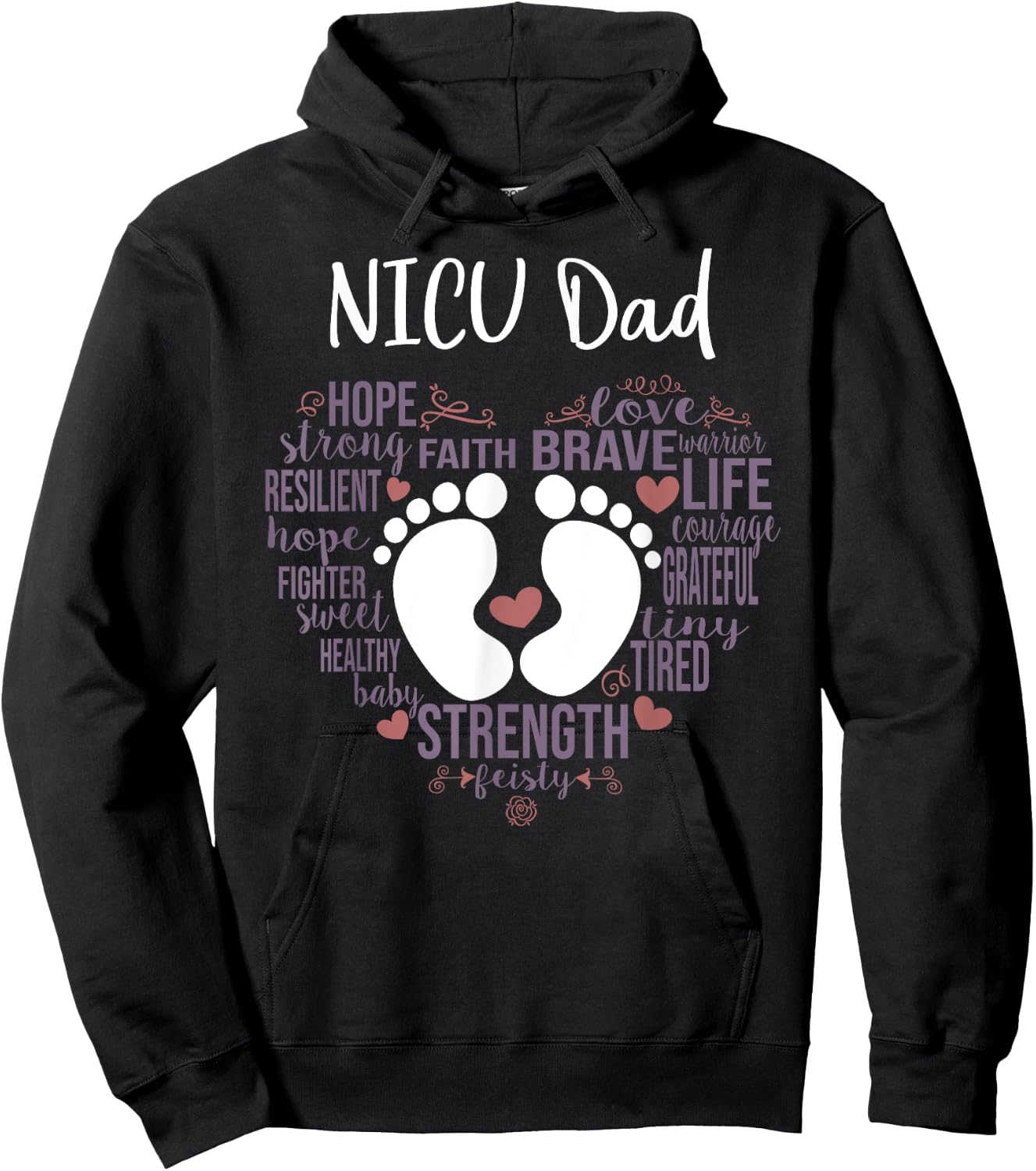 "NICU Dad" Preemie or NICU Daddy Hoodie - Hoodie | Black