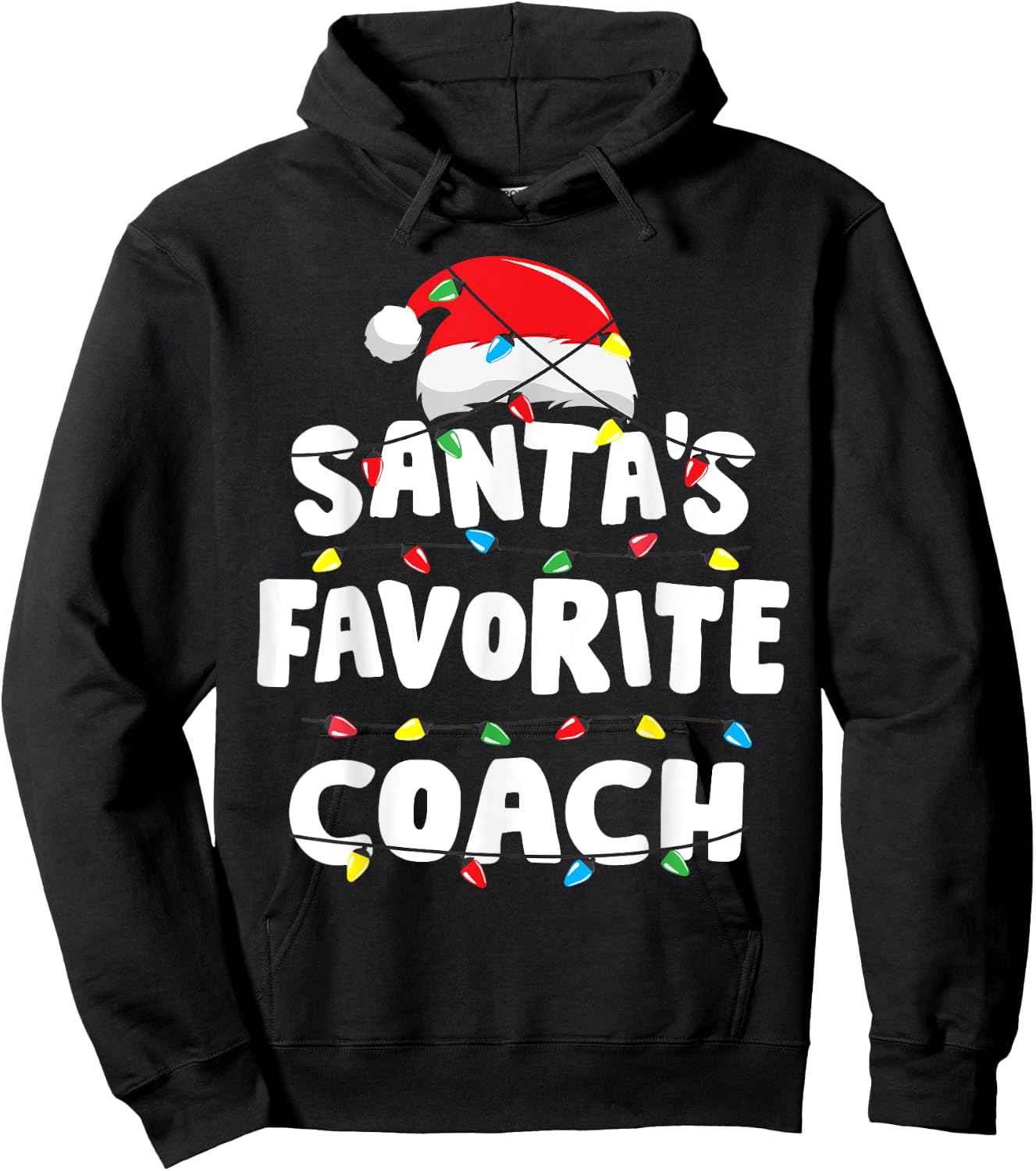 Coach Christmas Santa's Favorite Funny Gift Xmas Hoodie - Hoodie | Black