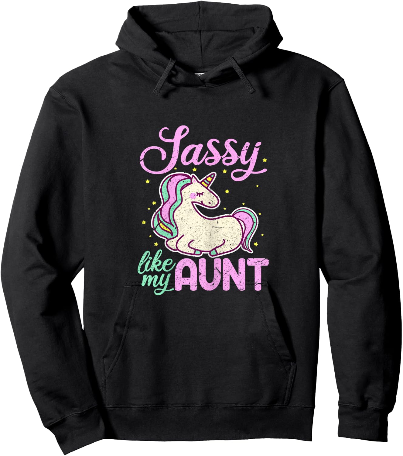 Sassy Like My Aunt Funny Unicorn Niece Hoodie - Hoodie | Black