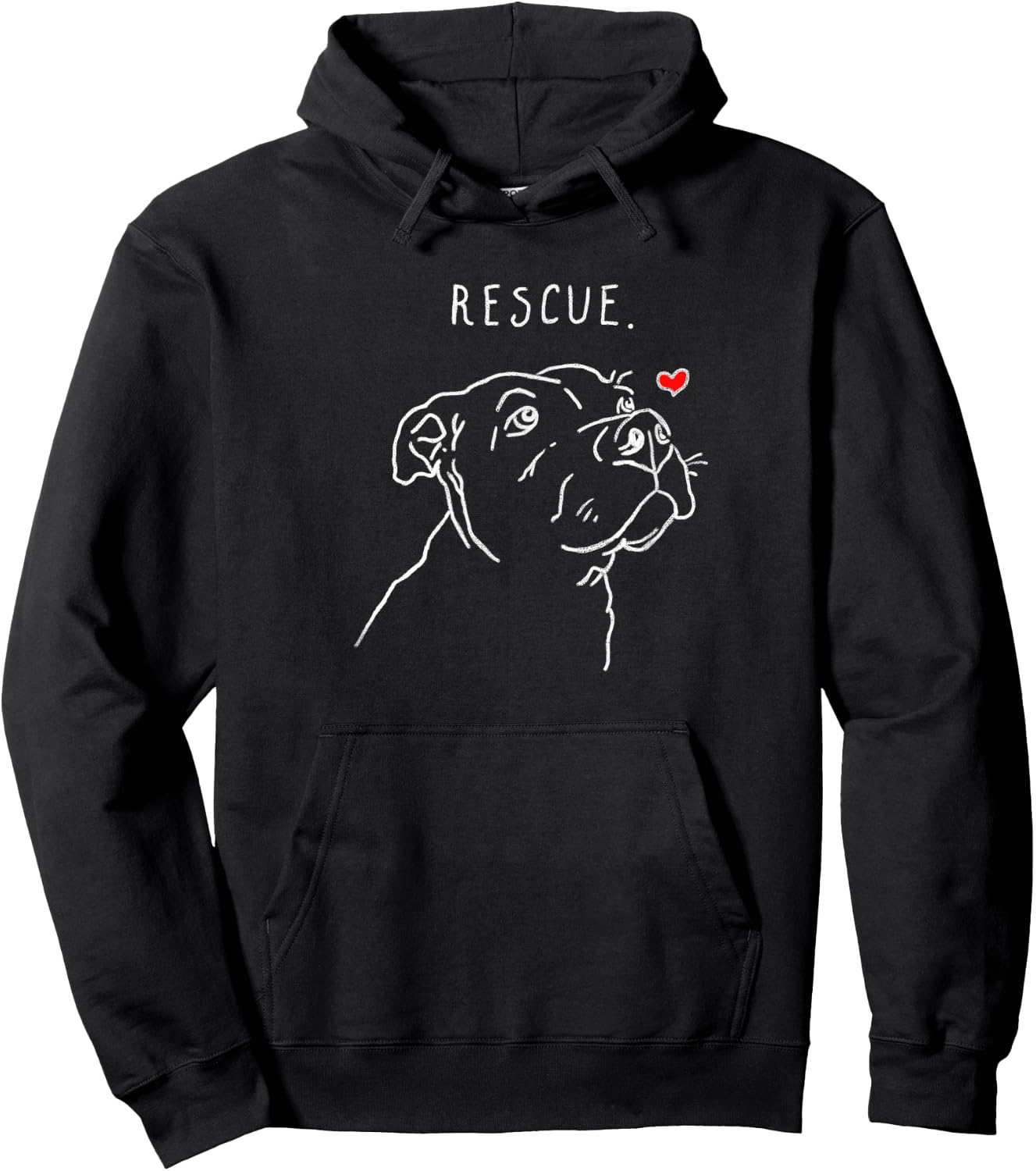 Rescue Dog, Pitbull Drawing, Rescue Mom, Adopt Don't Shop Hoodie - Hoodie | Black