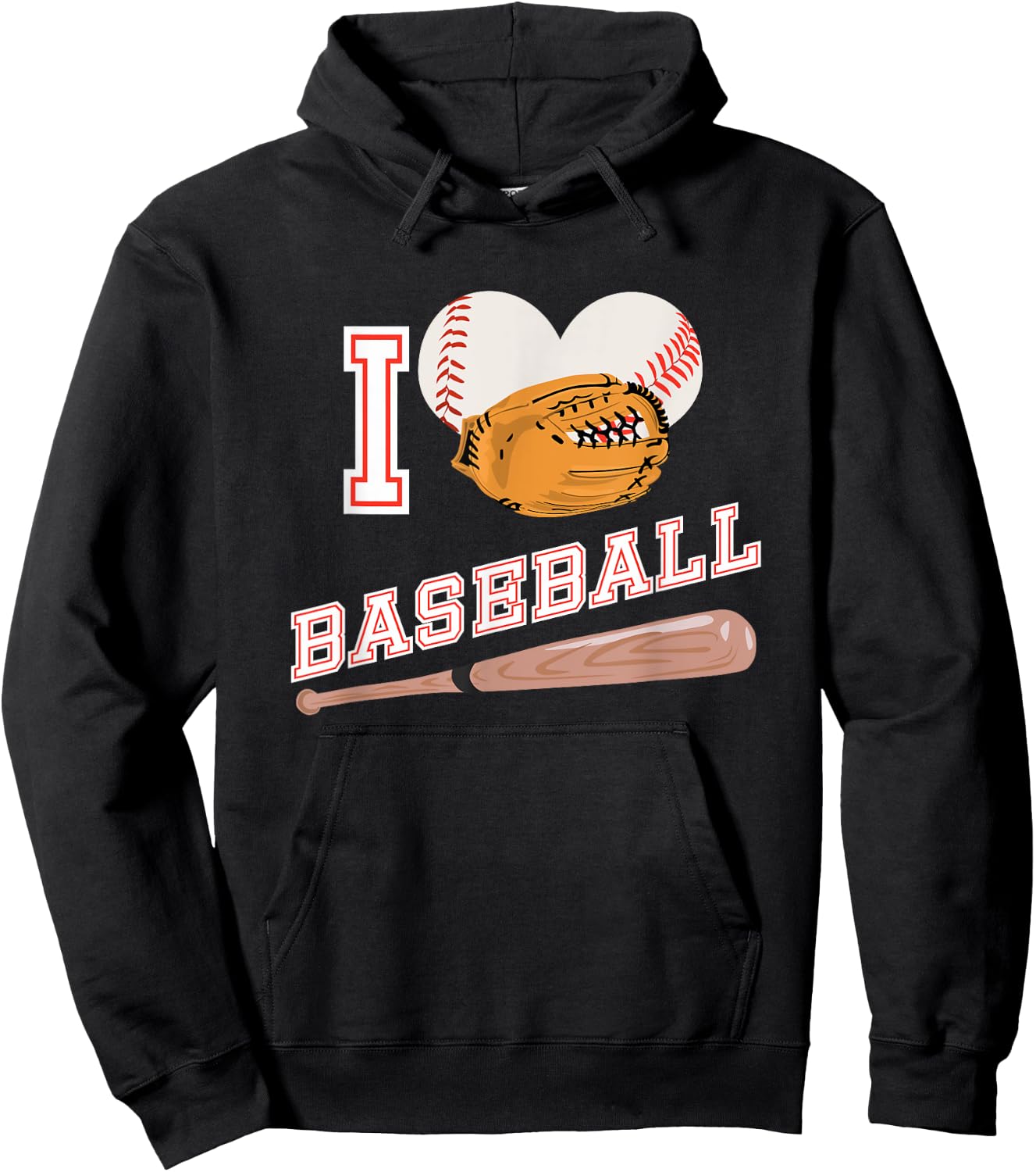 Baseball Sports Shirt I Love Baseball Hoodie - Hoodie | Black