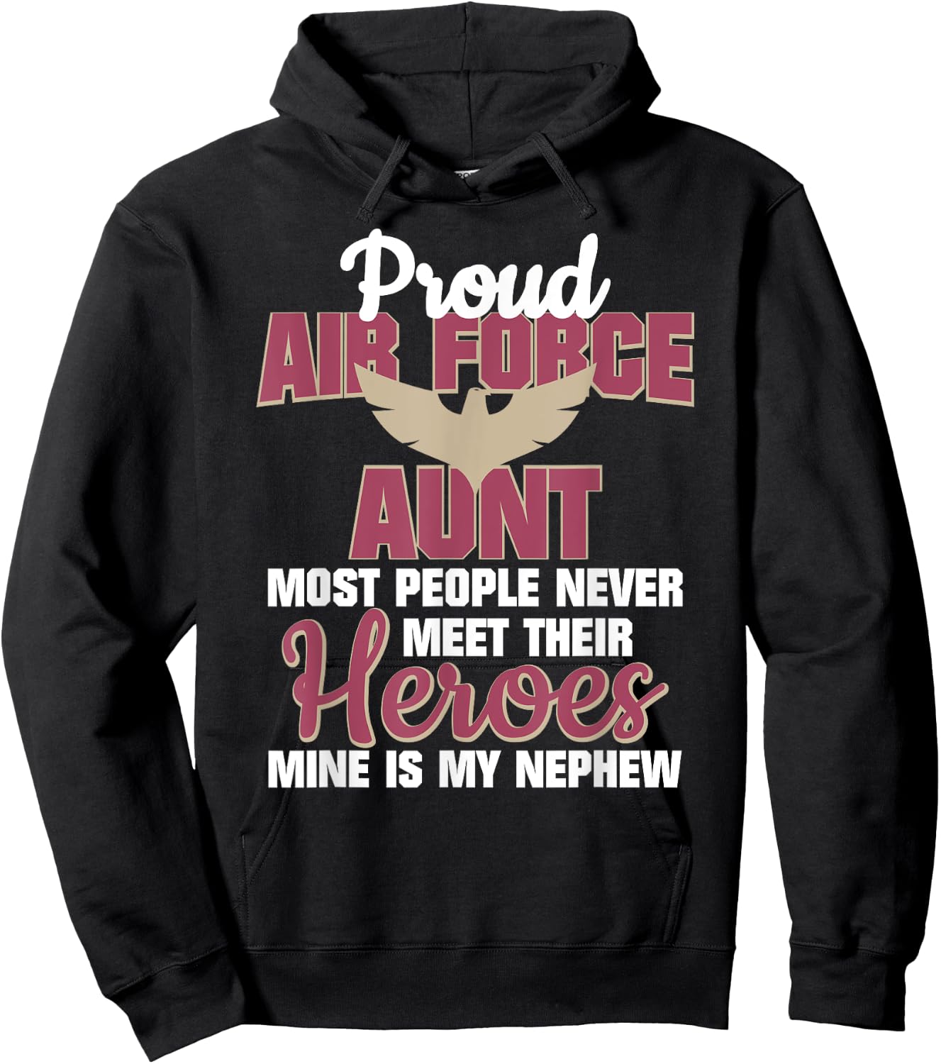 Proud Air Force Aunt Military Pride Hoodie - Hoodie | Black