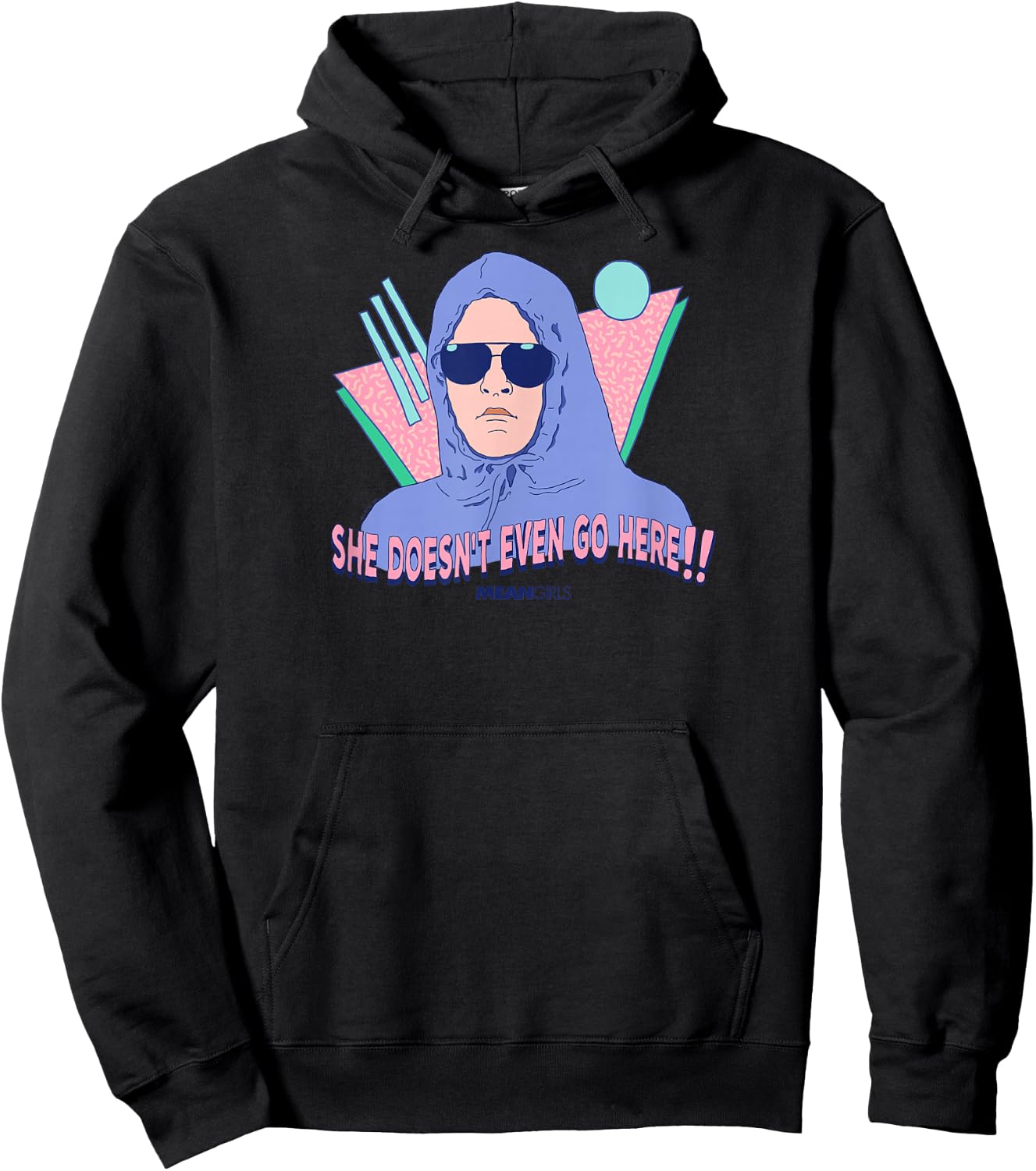 Mean Girls - She Doesn't Even Go Here Retro Hoodie - Hoodie | Black