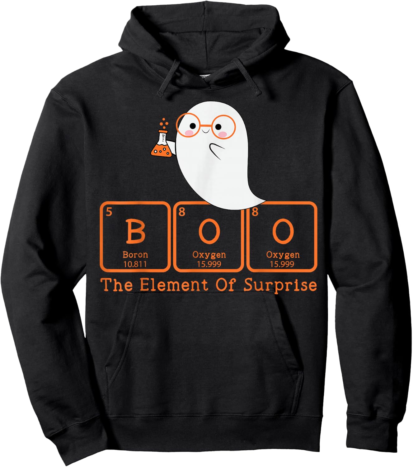 Chemistry Boo The Element Of Surprise Cute Chemist Halloween Hoodie - Hoodie | Black