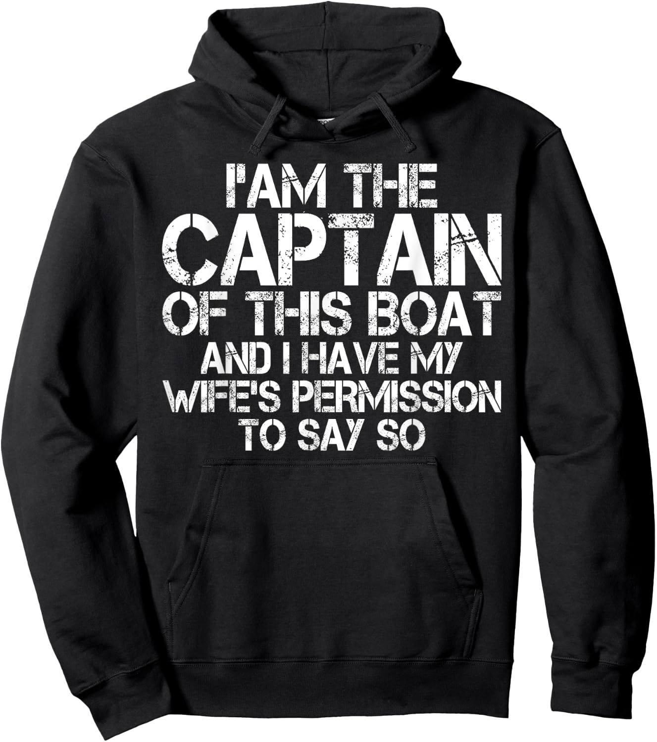 Funny Boat Captain Shirt Wife Permission Sea Husband Hoodie - Hoodie | Black