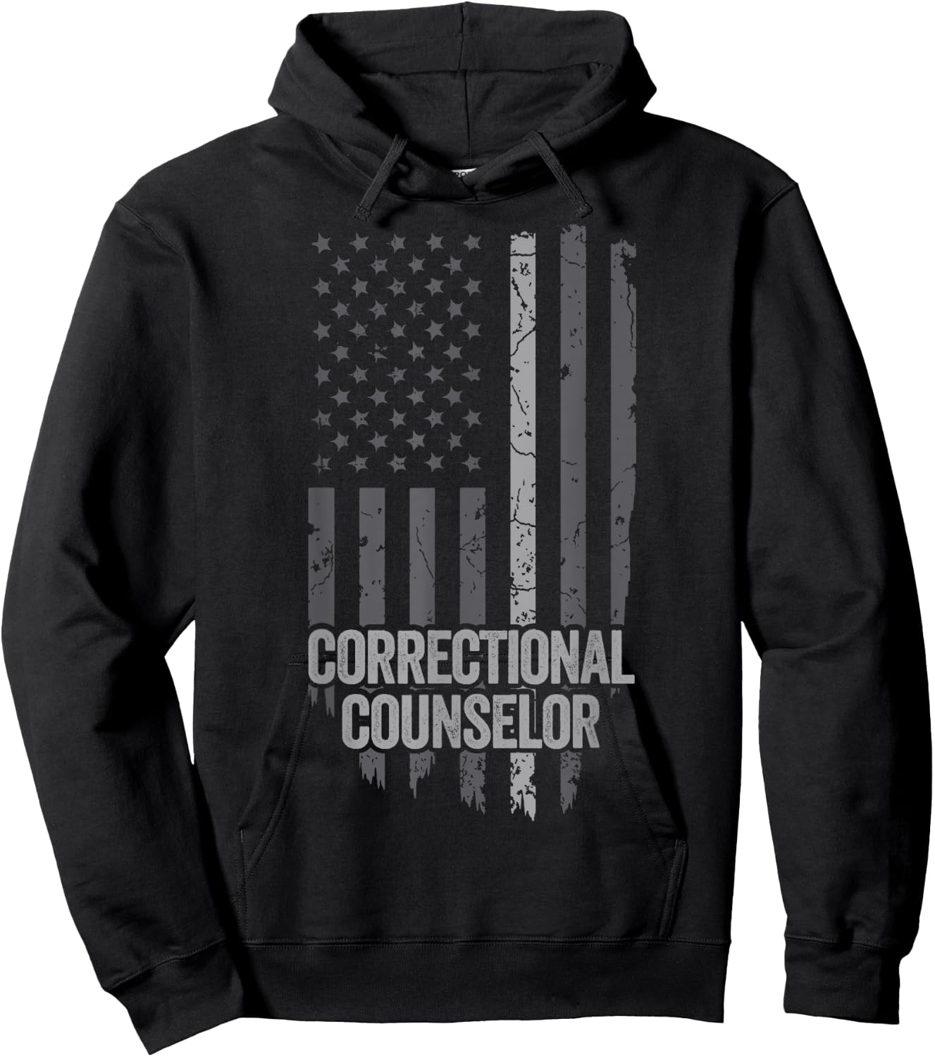 American Flag Thin Line Corrections Correctional Counselor Women Men Hoodie - Hoodie | Black