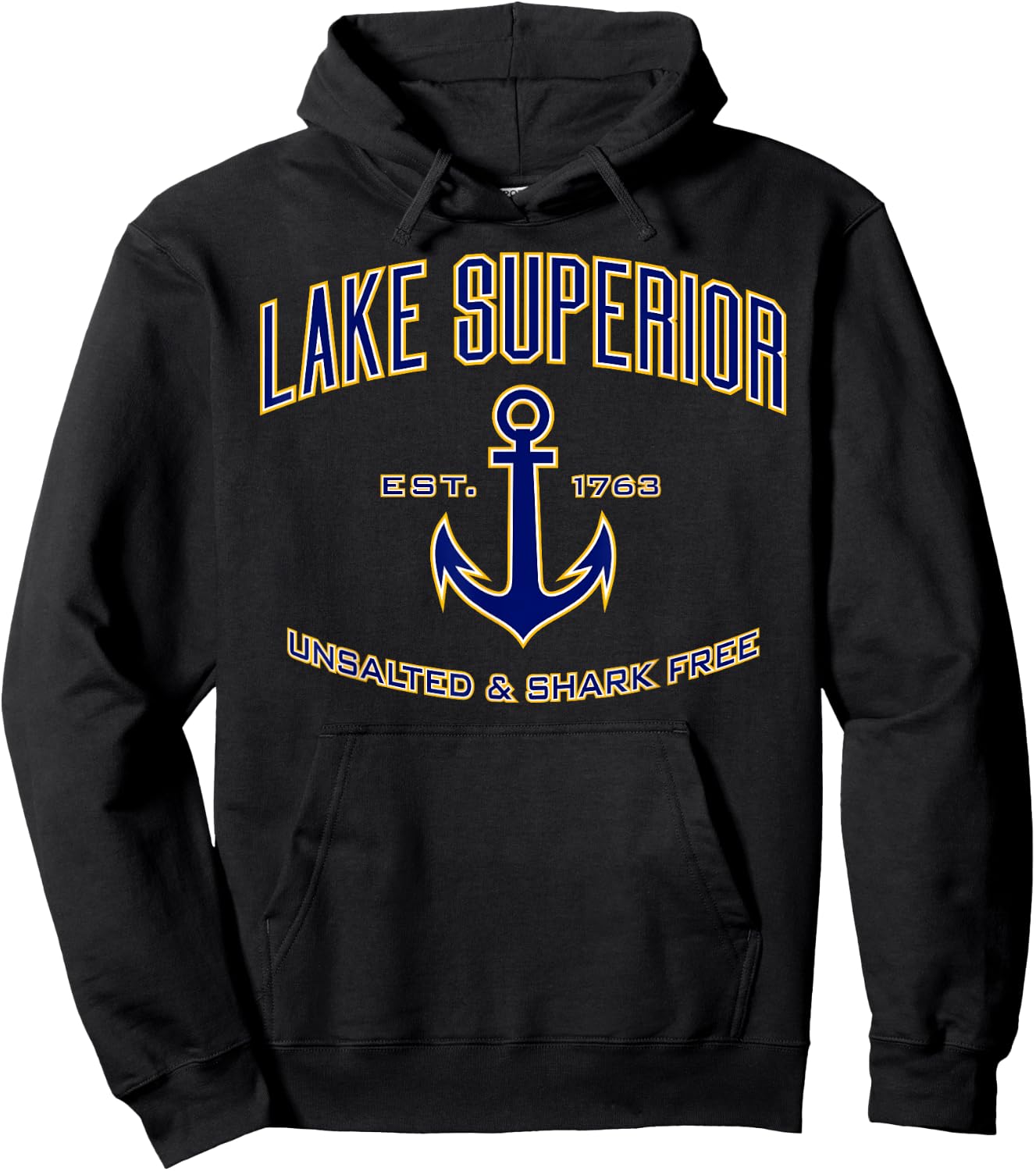 Lake Superior Unsalted & Shark Free Hoodie - Hoodie | Black