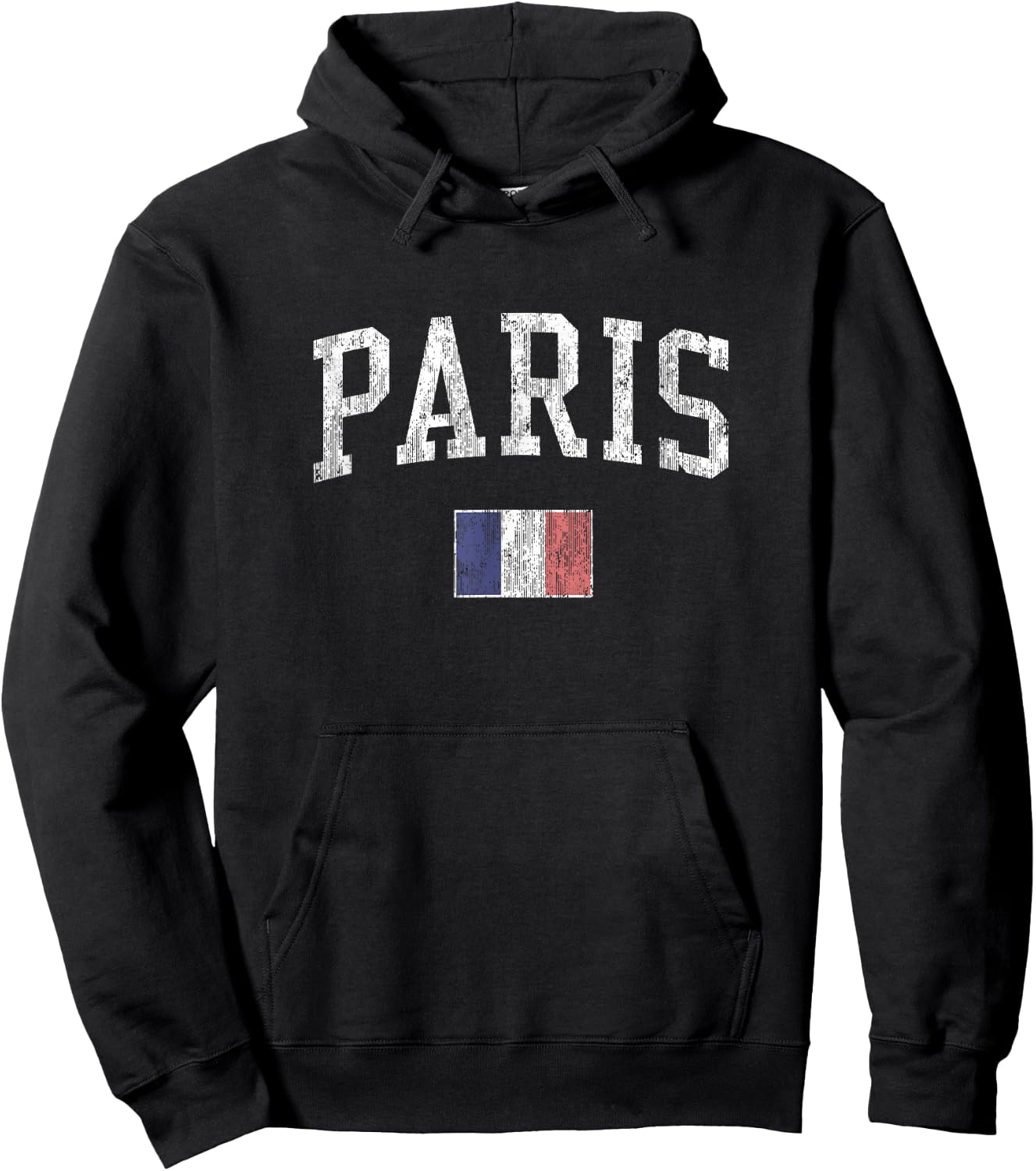 Paris France Vintage Sports Design French Flag Hoodie - Hoodie | Black