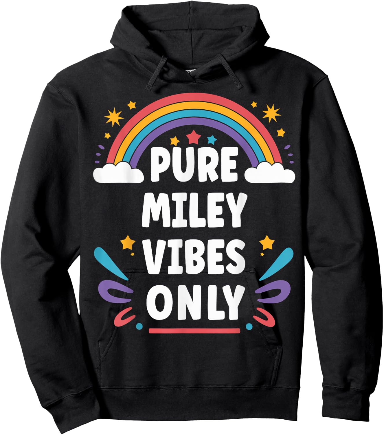 MILEY Vibes Only Cute Retro Girls MILEY Name Hoodie - Hoodie | Black