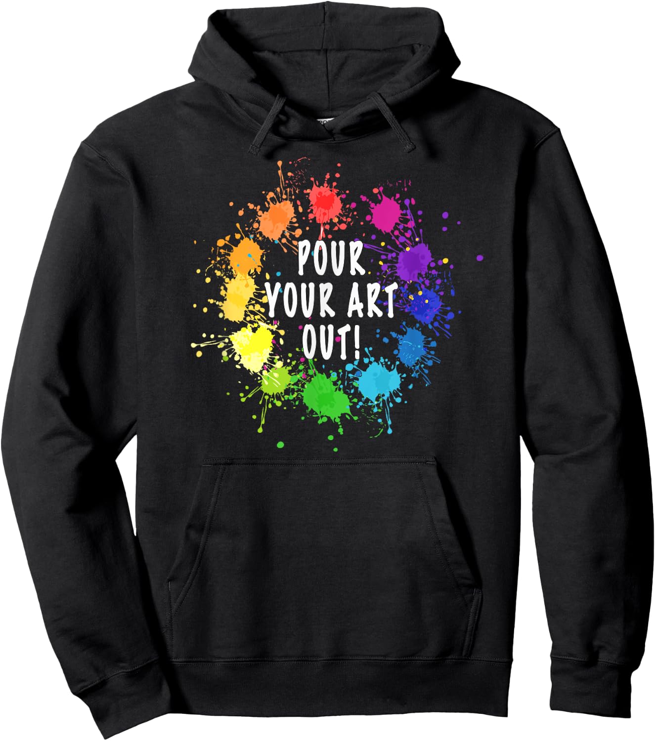 Acrylic Paint Pouring Artist Fluid Art Painter Color Wheel Hoodie - Hoodie | Black