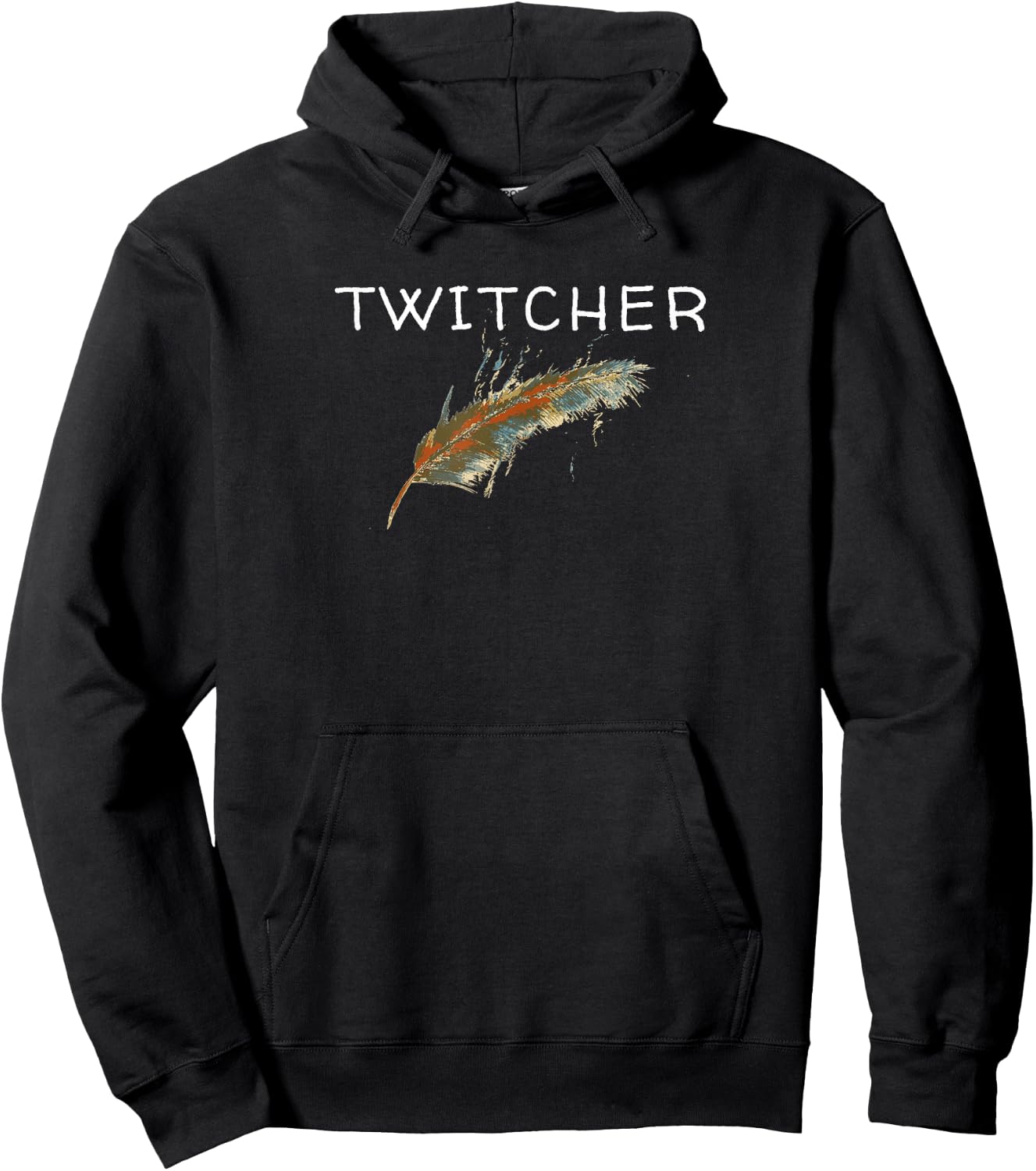 Twitcher Bird Watcher Gift Nature Lovers Feather Hoodie - Hoodie | Black