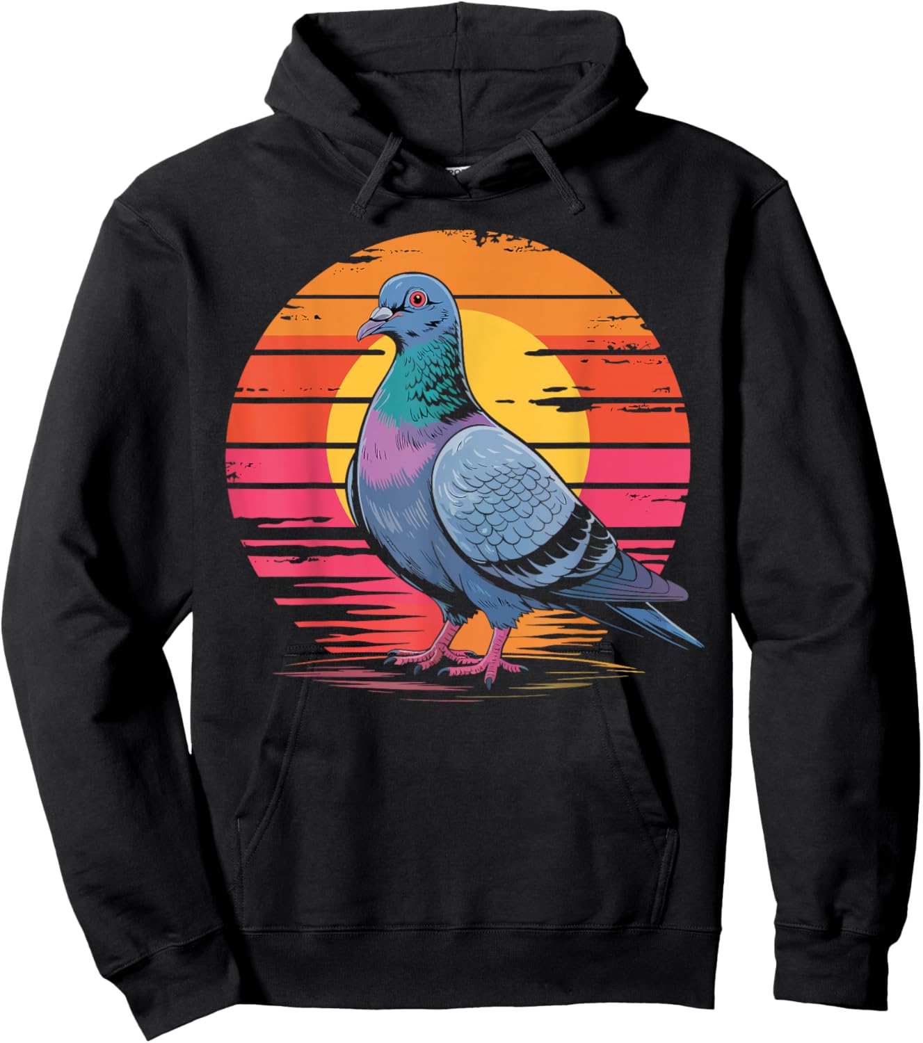 Retro Pigeon Lover Urban Birdwatching Gifts Women Hoodie - Hoodie | Black
