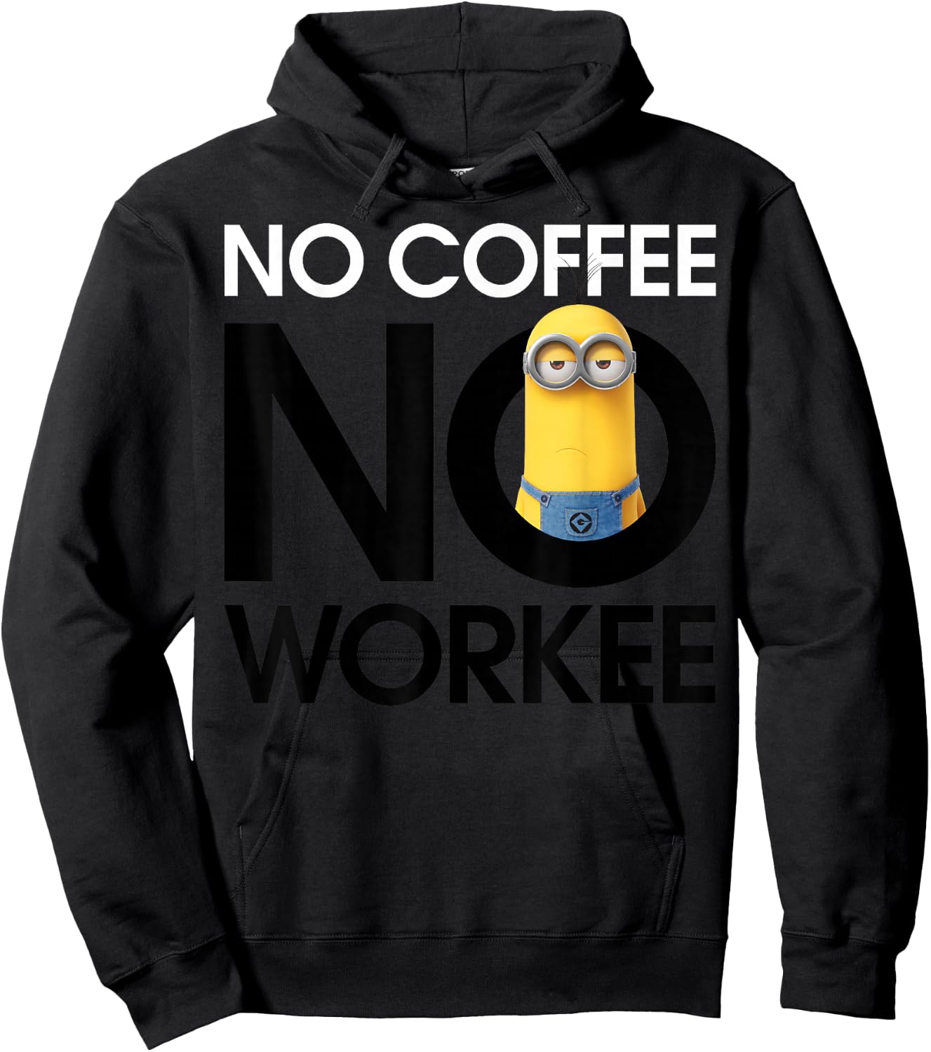 Despicable Me Minions No Coffee No Workee Graphic Hoodie - Hoodie | Black