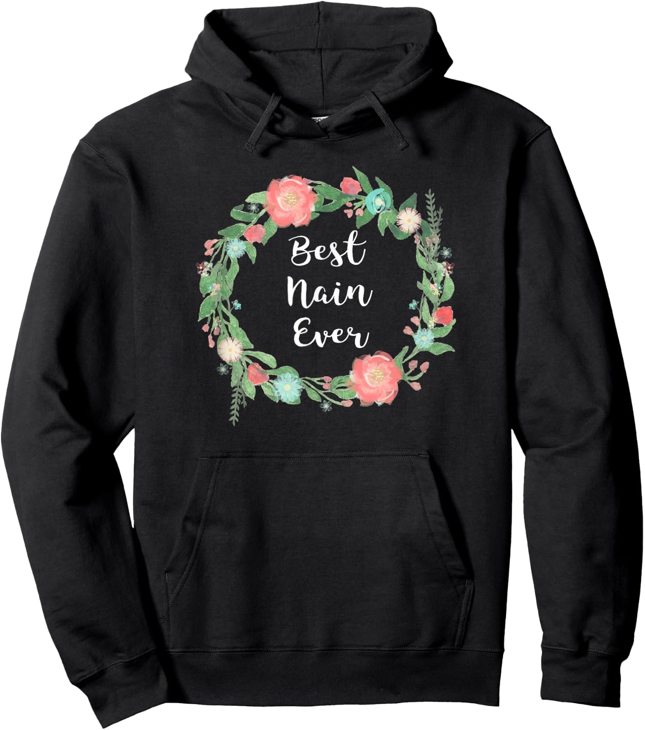 Best Nain Ever Worlds Greatest Welsh Grandma Wenglish Hoodie - Hoodie | Black