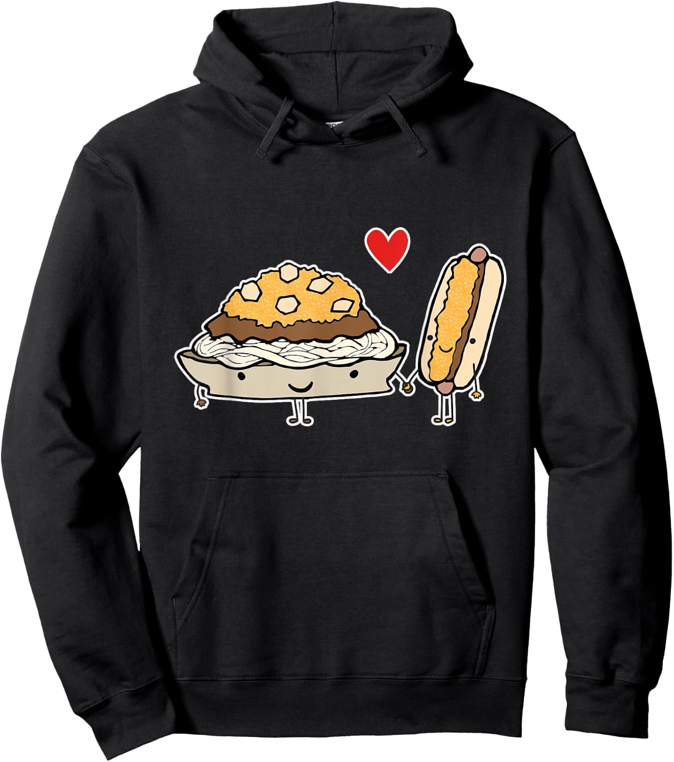 Cincinnati Style Chili 3 Way and Cheese Coney T Shirt Hoodie - Hoodie | Black