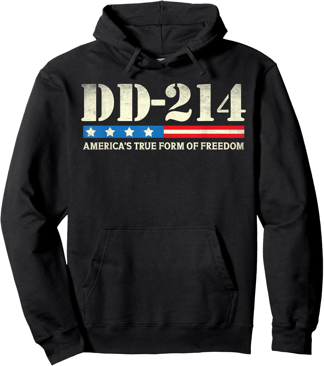 DD-214 Alumni Veterans Patriotic US American Flag Hoodie - Hoodie | Black