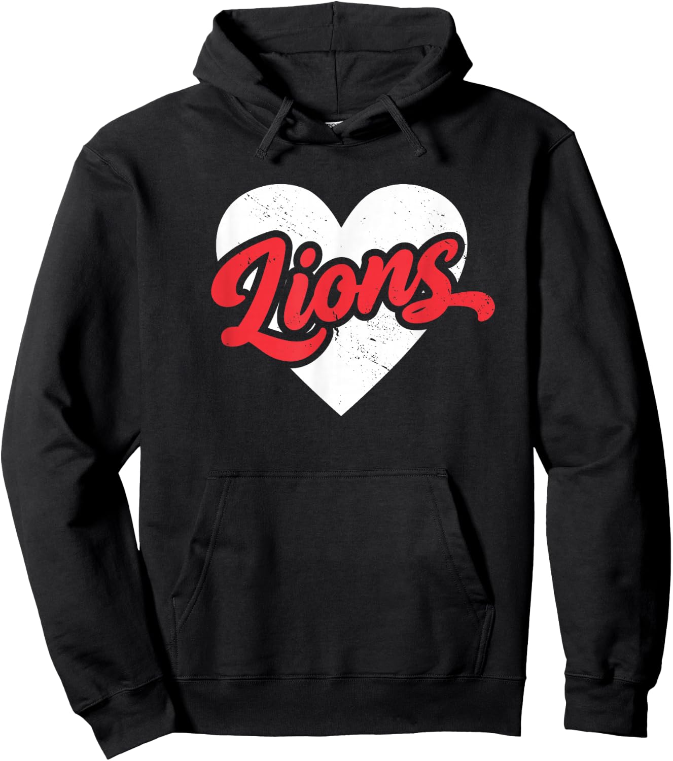Vintage Lions High School Go Lions Pride Heart Hoodie - Hoodie | Black