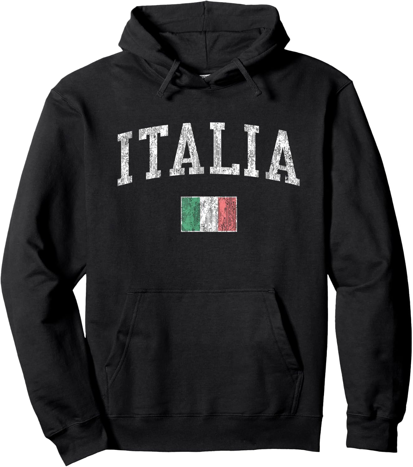 Italy Vintage Italia Sports Design Italian Flag Hoodie - Hoodie | Black