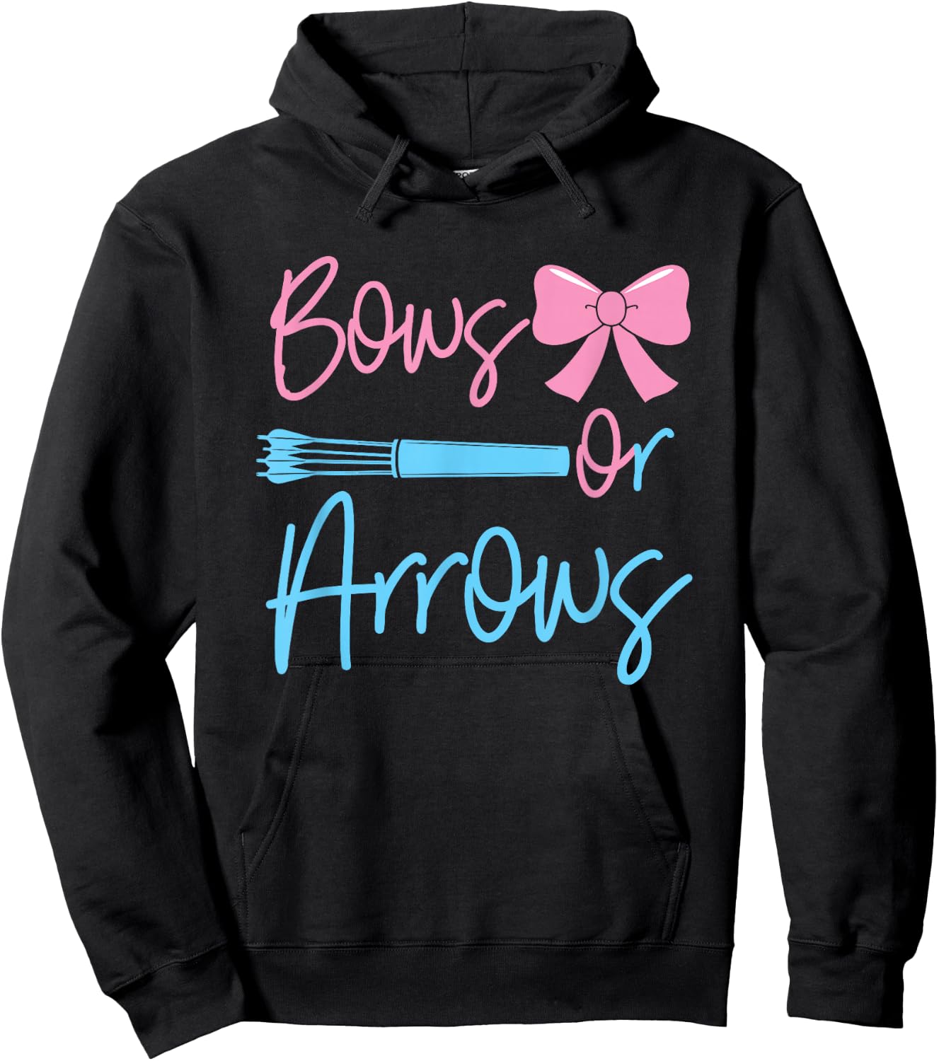 Bows or Arrows gender reveal party idea for mom or dad Hoodie - Hoodie | Black