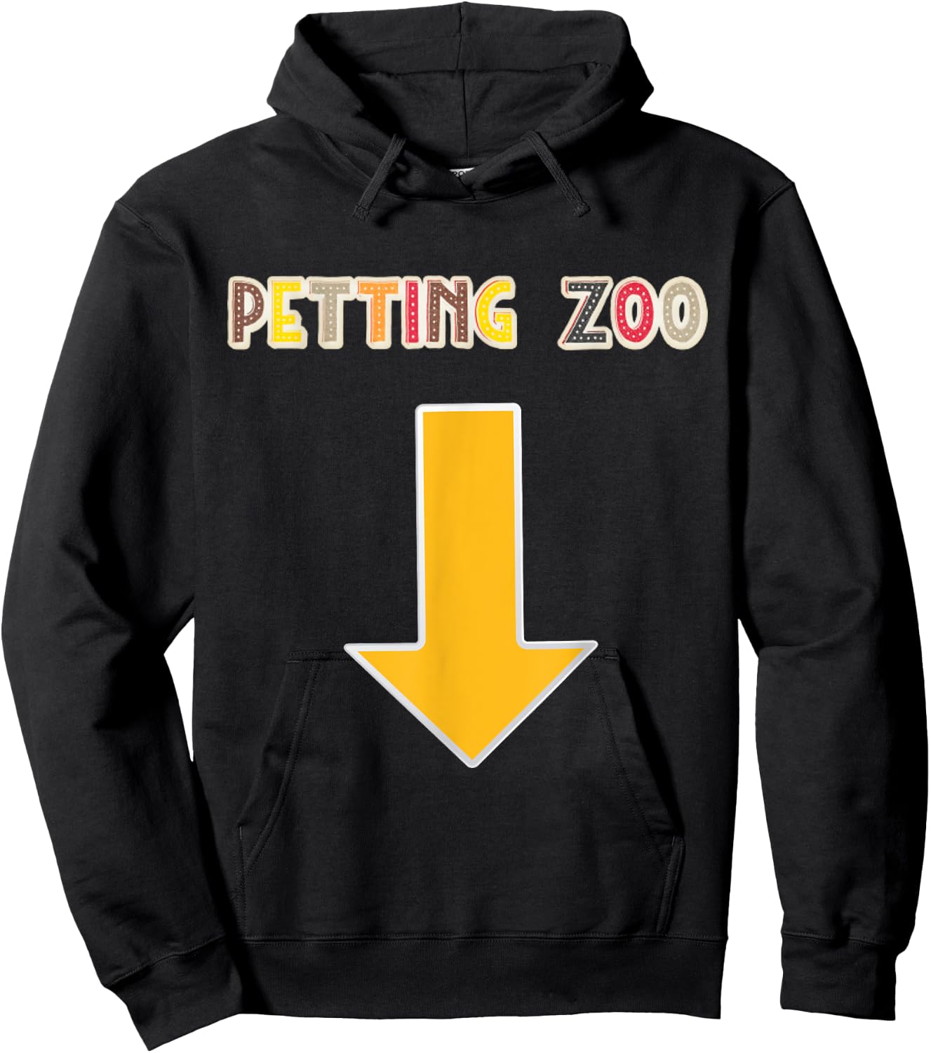 Funny Guys Adult Humor Petting Zoo Arrow Down Hoodie - Hoodie | Black