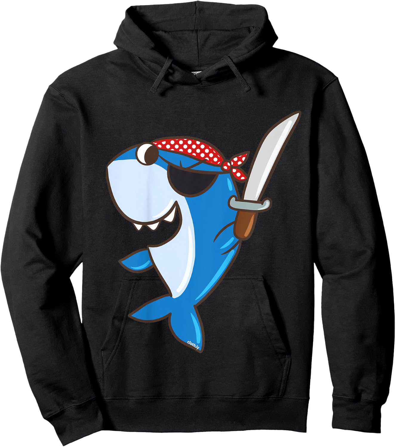 Kids Shark Pirate Cute Pirates Gift Boys Kids Shark Pirate Hoodie - Hoodie | Black