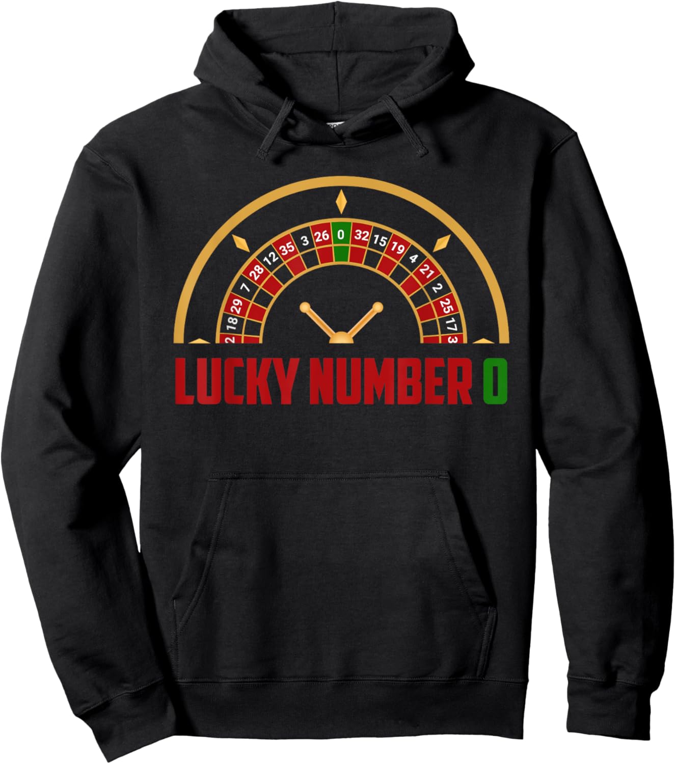 Roulette LUCKY NUMBER 0 Roulette Player Roulette Gambling Hoodie - Hoodie | Black