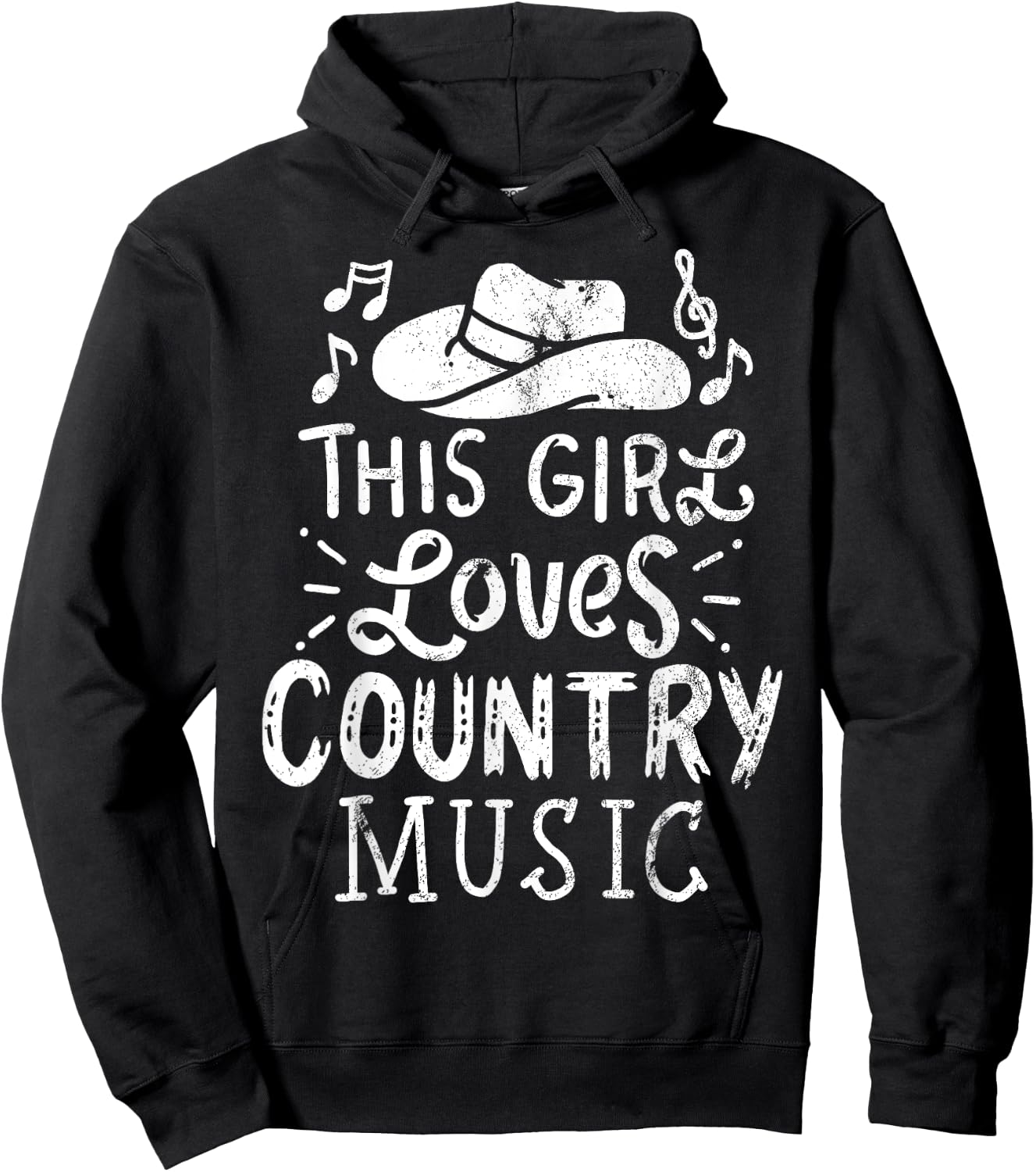 Country Music Western Hat Musician Hoodie - Hoodie | Black