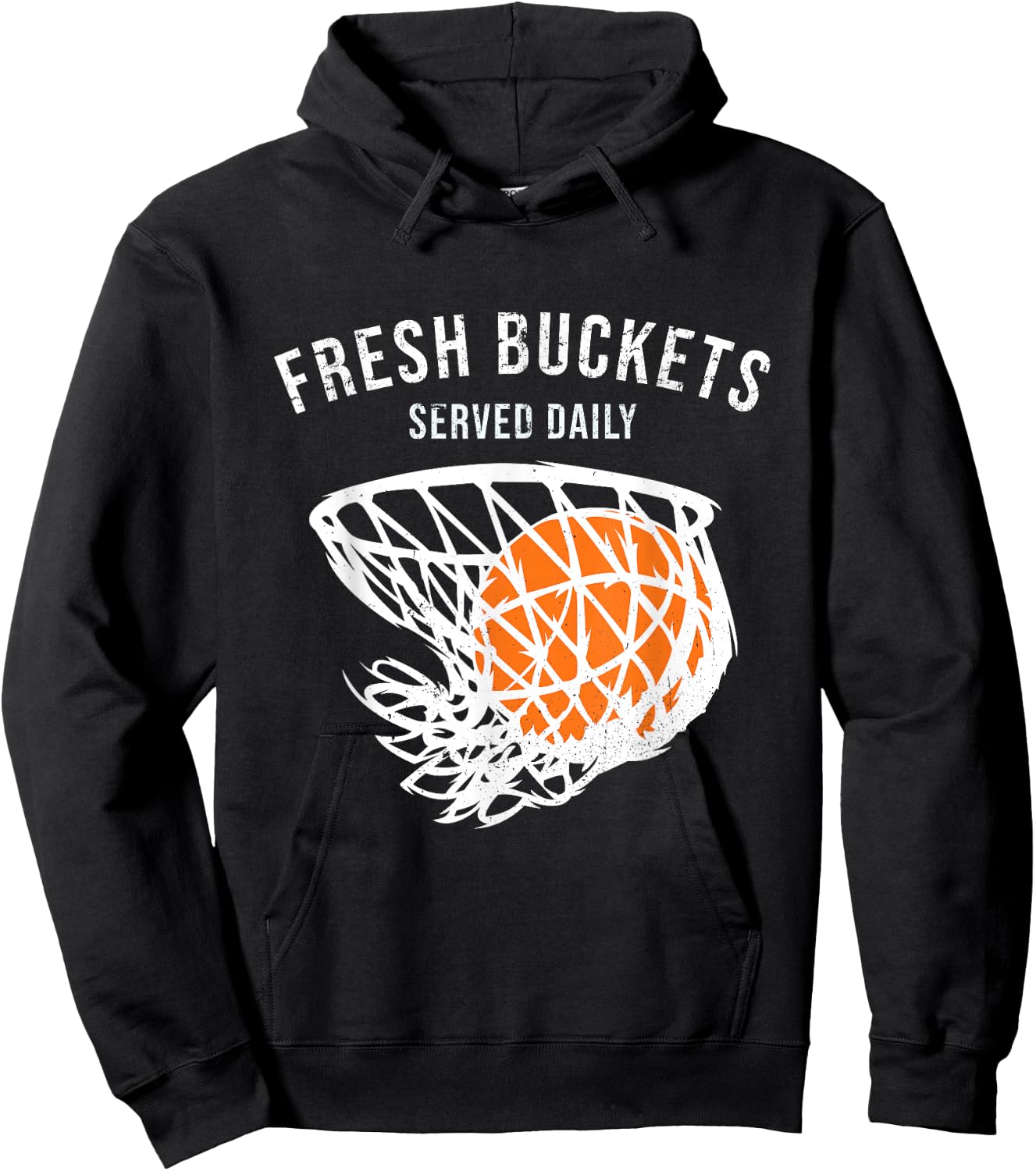 Cute Basketball Player Lover Fresh Buckets Served Daily Hoodie - Hoodie | Black