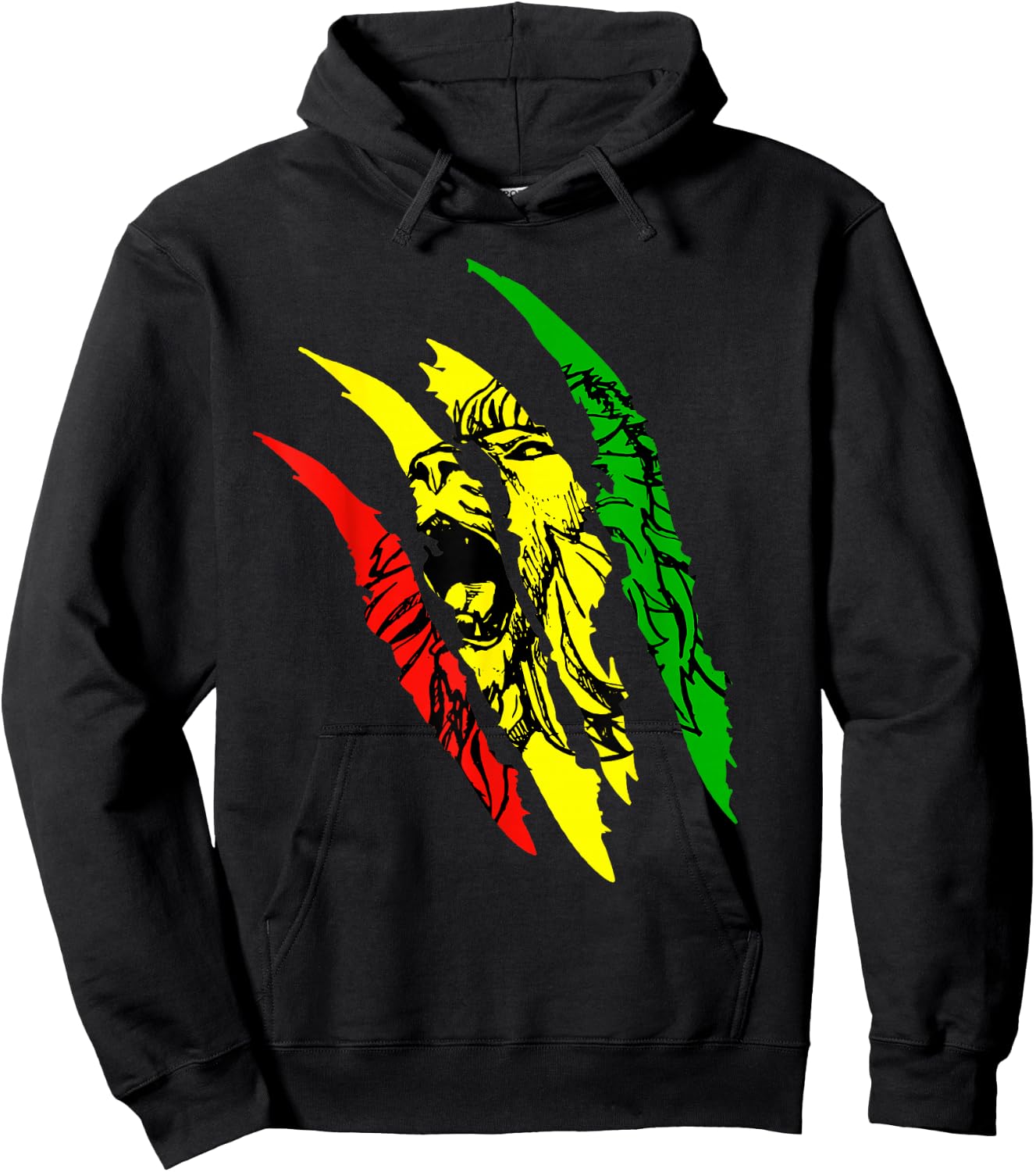 Reggae Lion of Judah T- Jamaican Roots Rasta African Hoodie - Hoodie | Black