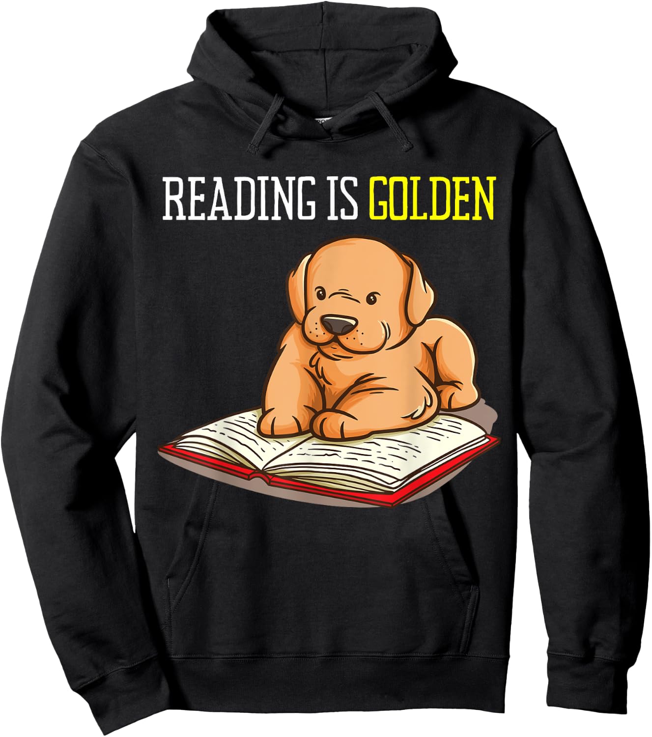 Golden Retriever Book Reading Gift Bookworm Teachers Dog Women Girls Kids Hoodie - Hoodie | Black