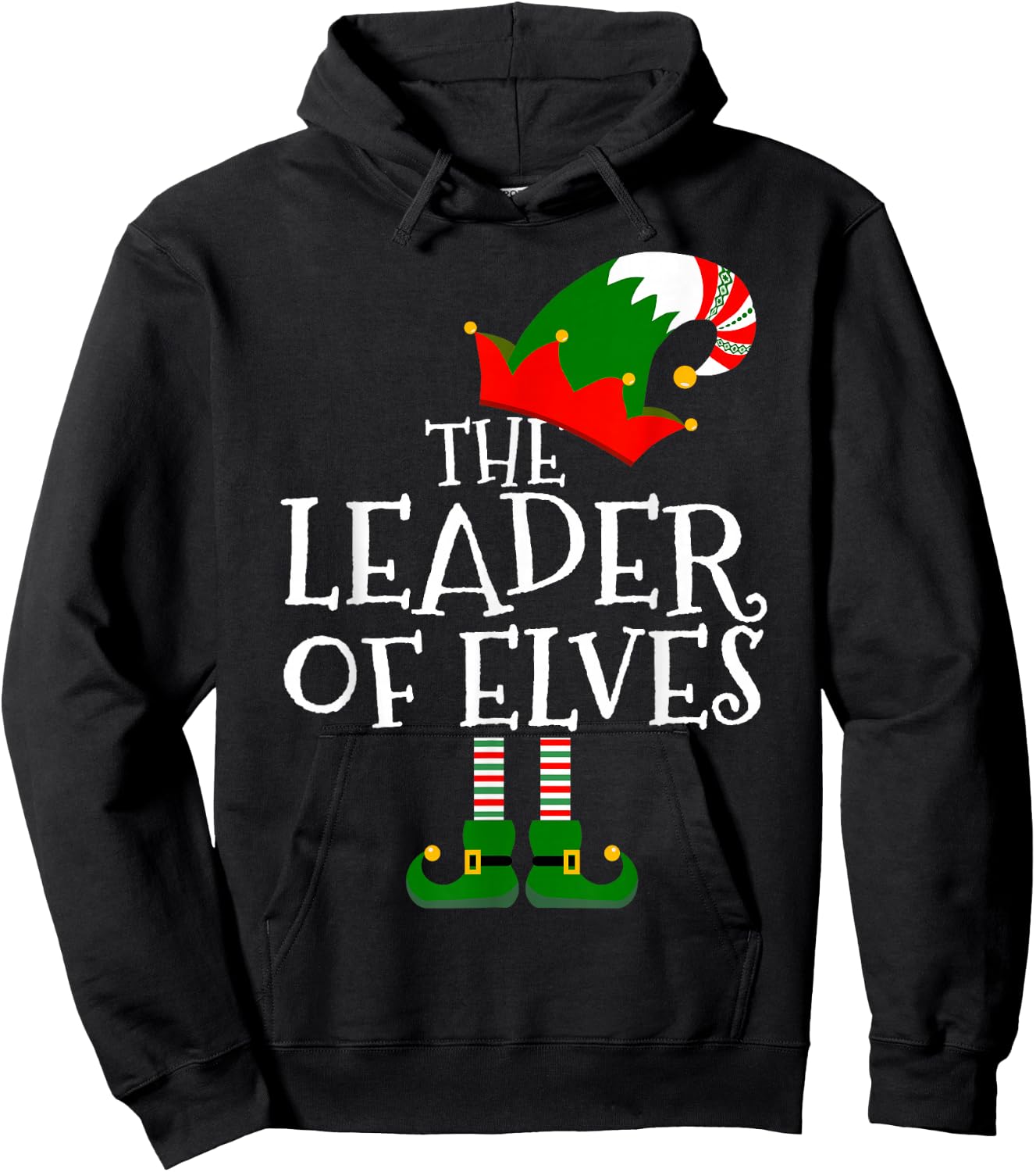 The Leader of Elves Matching Family Group Gift Elf Christmas Hoodie - Hoodie | Black