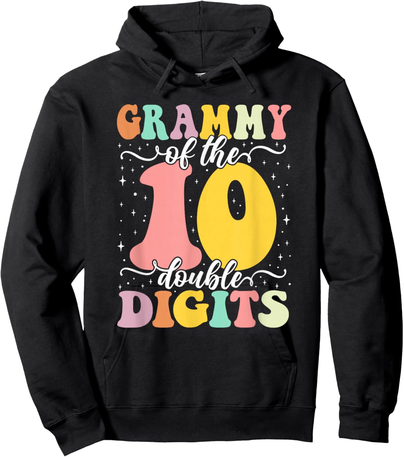 Grammy of The Bday Girl Boy Double Digits 10th Birthday Hoodie - Hoodie | Black