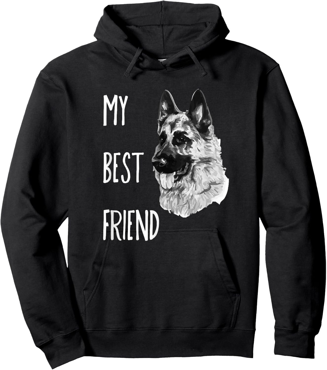 My Best Friend German Shepherd Dog Hoodie - Hoodie | Black