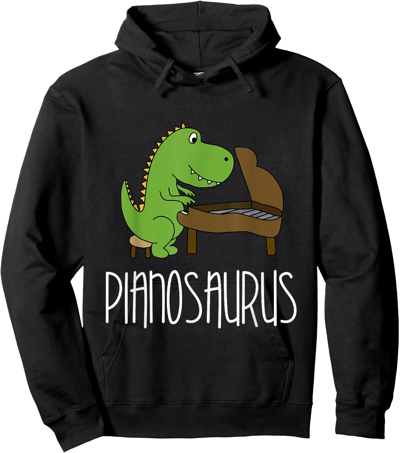 Pianosaurus - Funny Piano Dinosaur Pun T-Rex Hoodie - Hoodie | Black